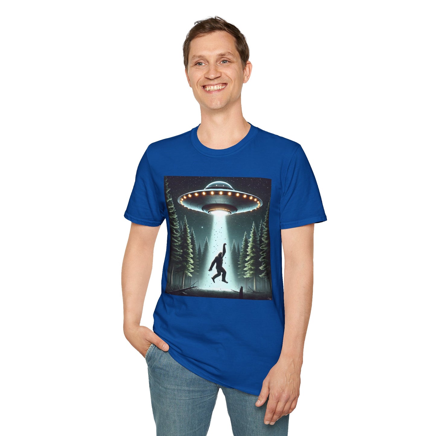 Funny UFO Abduction Unisex T-Shirt, Alien Theme Tee, Gift for Sci-Fi Lovers, Cool Graphic Shirt, Quirky Apparel, Unique Vintage Style