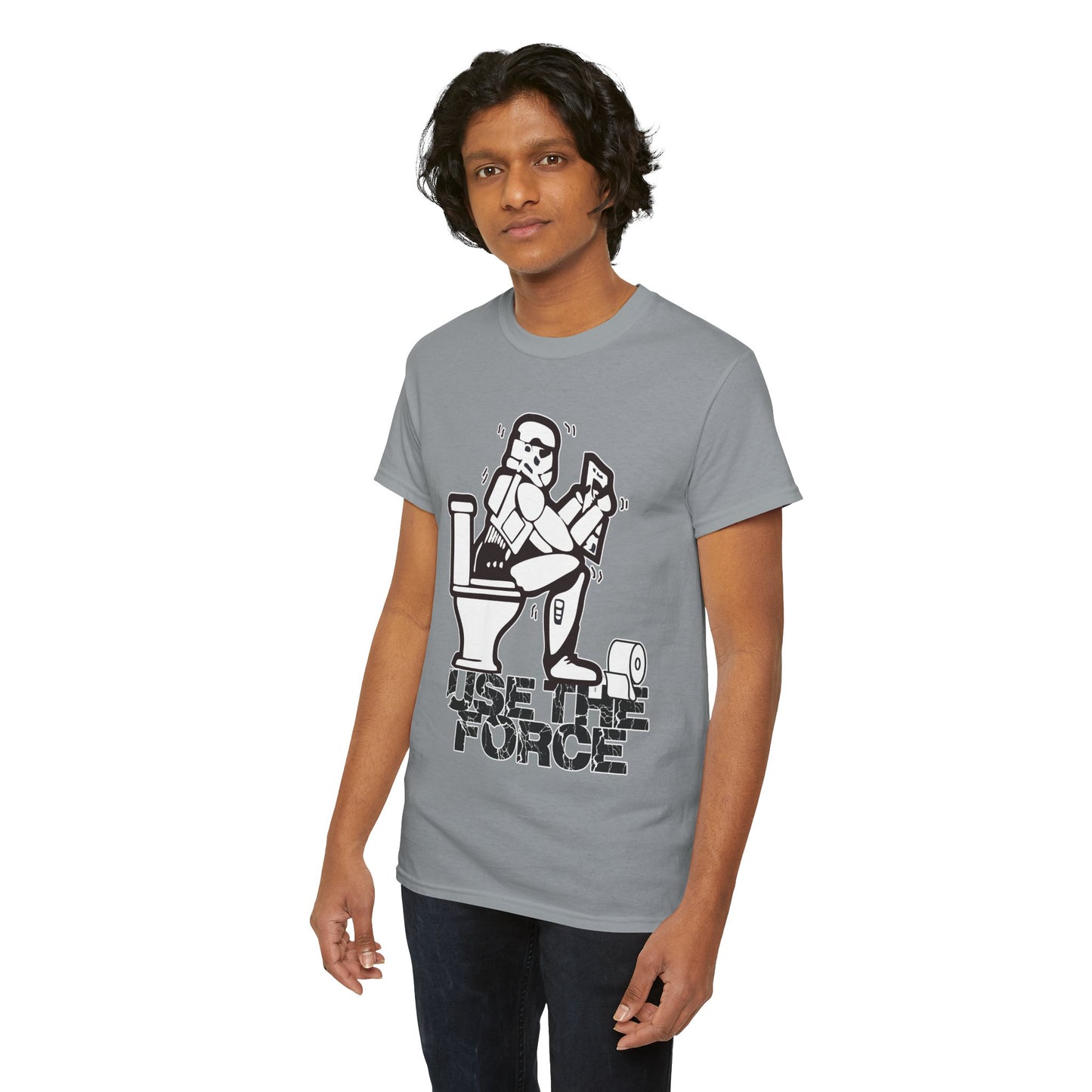 Use The Force, Unisex Heavy Cotton Tee, Star Wars, funny, restroom jokes, graphic design, png