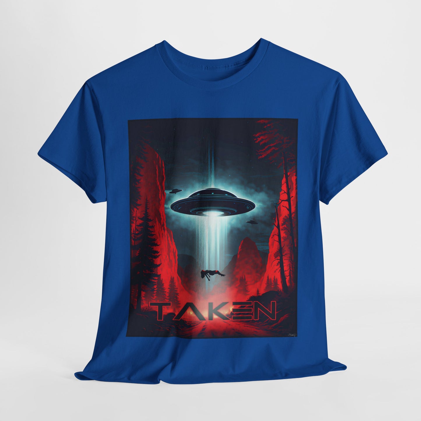 Taken, Unisex Heavy Cotton Tee, UFO inspired t-shirt, graphic design, art, png, t-shirts, tshirts, tee