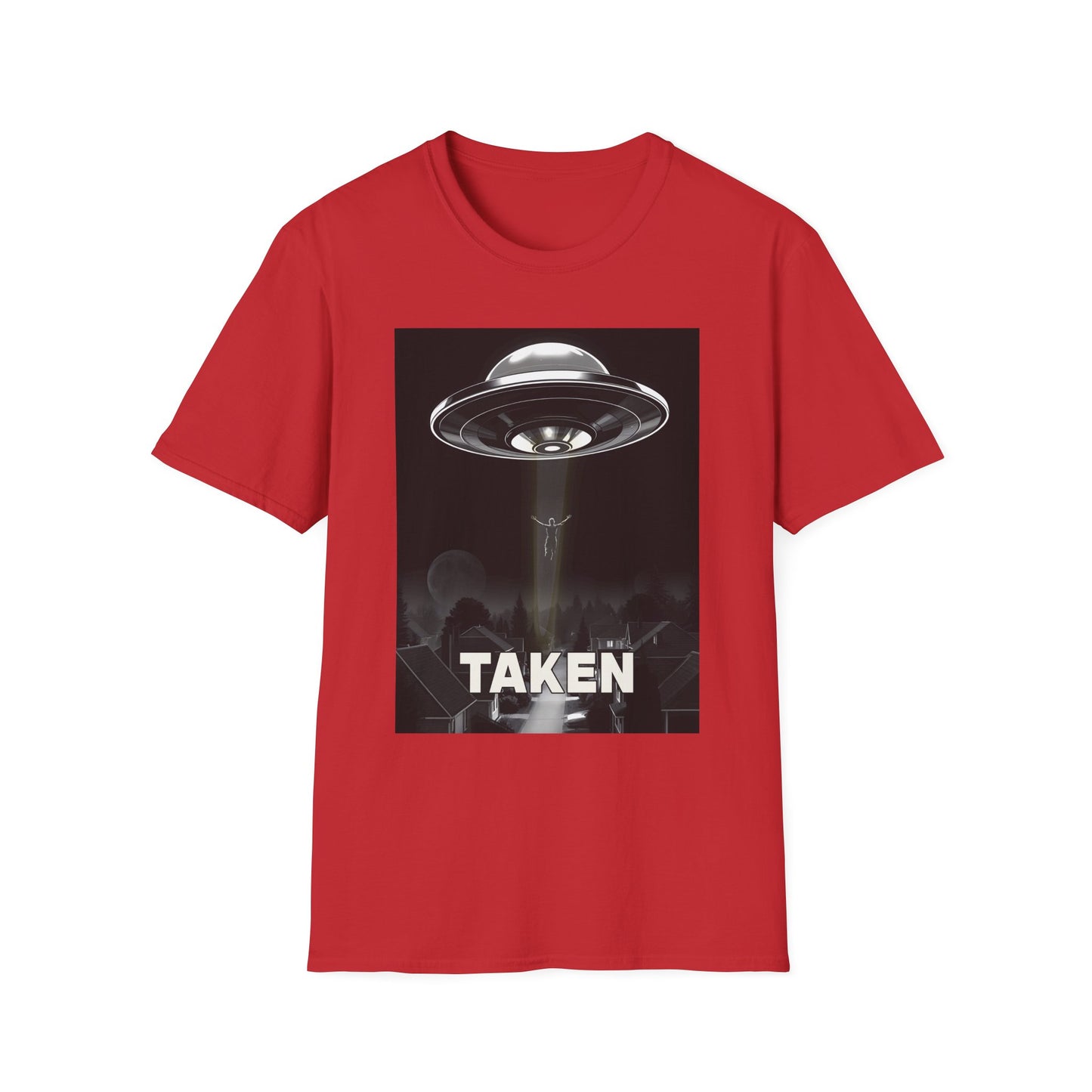Taken 3, Alien Theme Unisex Softstyle T-Shirt, Fun Graphic Tee for UFO Lovers, Great for Casual Wear, Gifts for Sci-Fi Fans, Cool Shirt