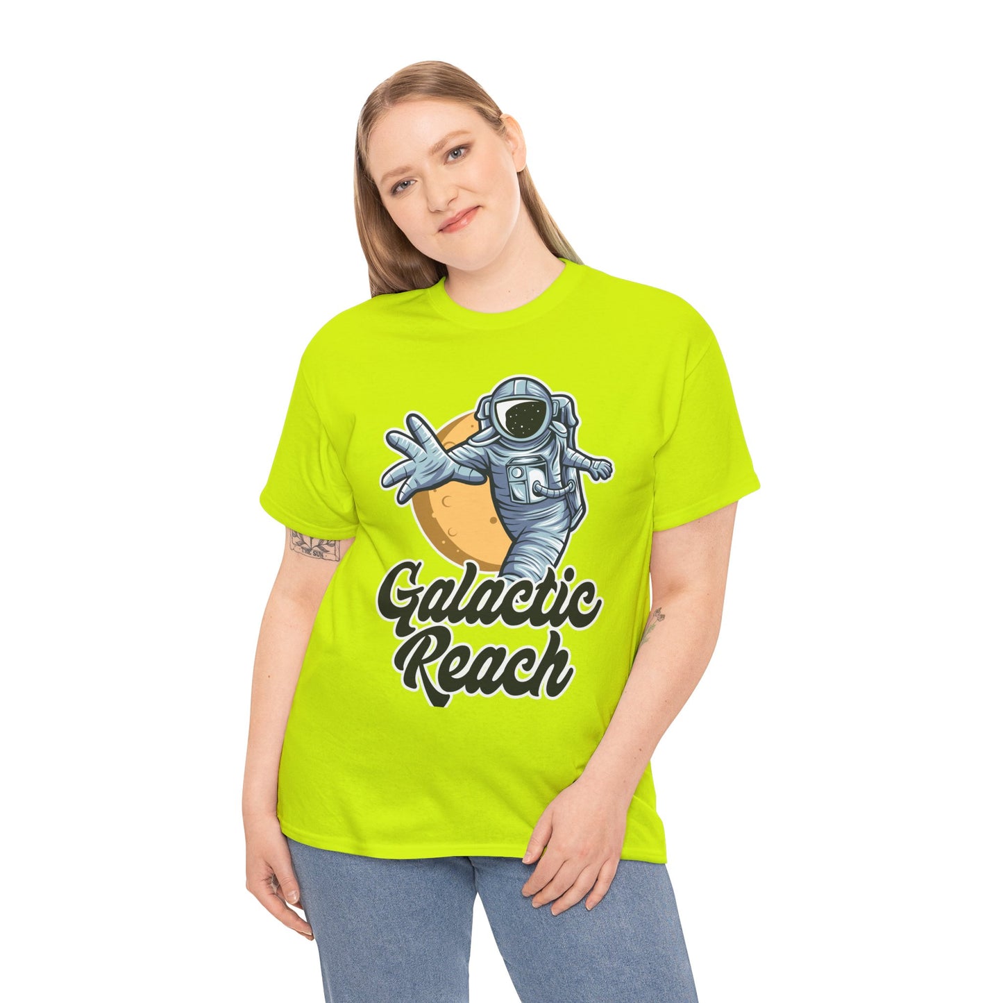 Galactic Reach, Astronaut, Unisex Heavy Cotton Tee, Express Delivery available, graphic design, png