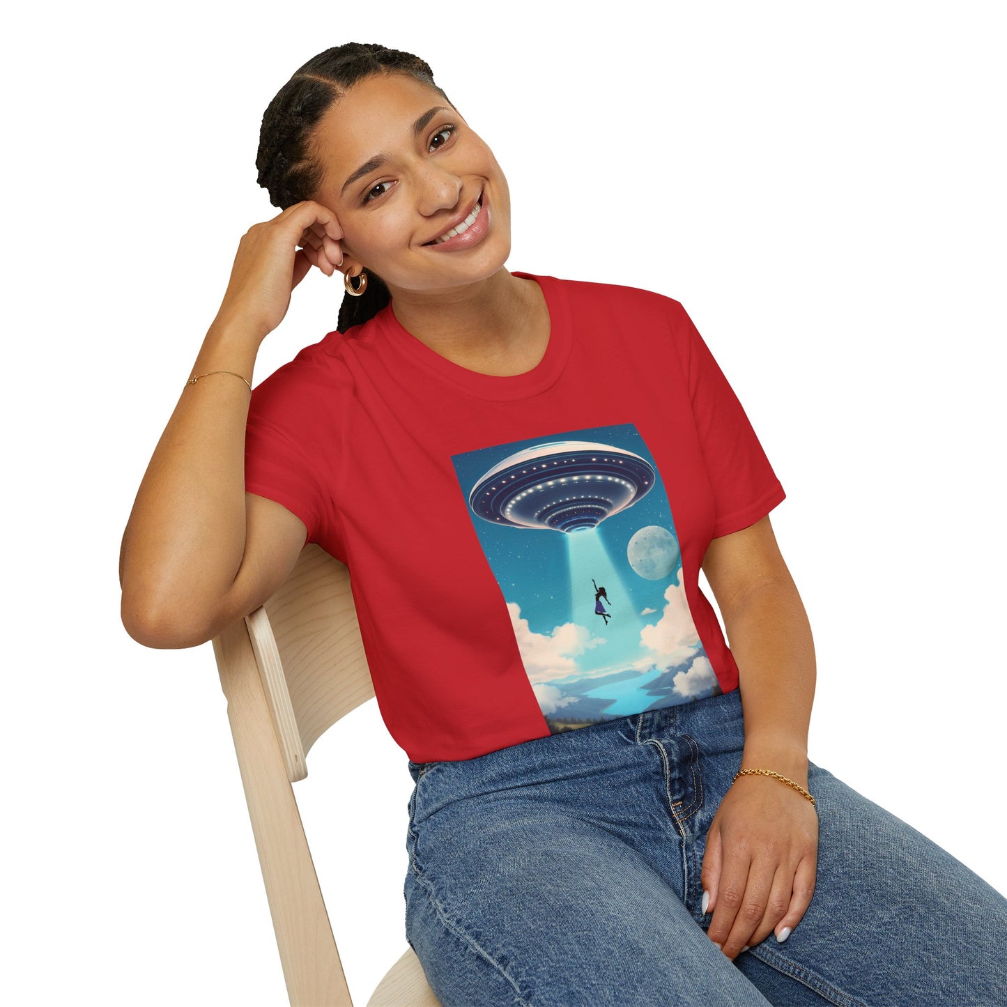 Cosmic Abduction Unisex T-Shirt | Space Alien Tee, UFO Graphic Shirt, Sci-Fi Fan Gift, Casual Style, Cool Vintage Look