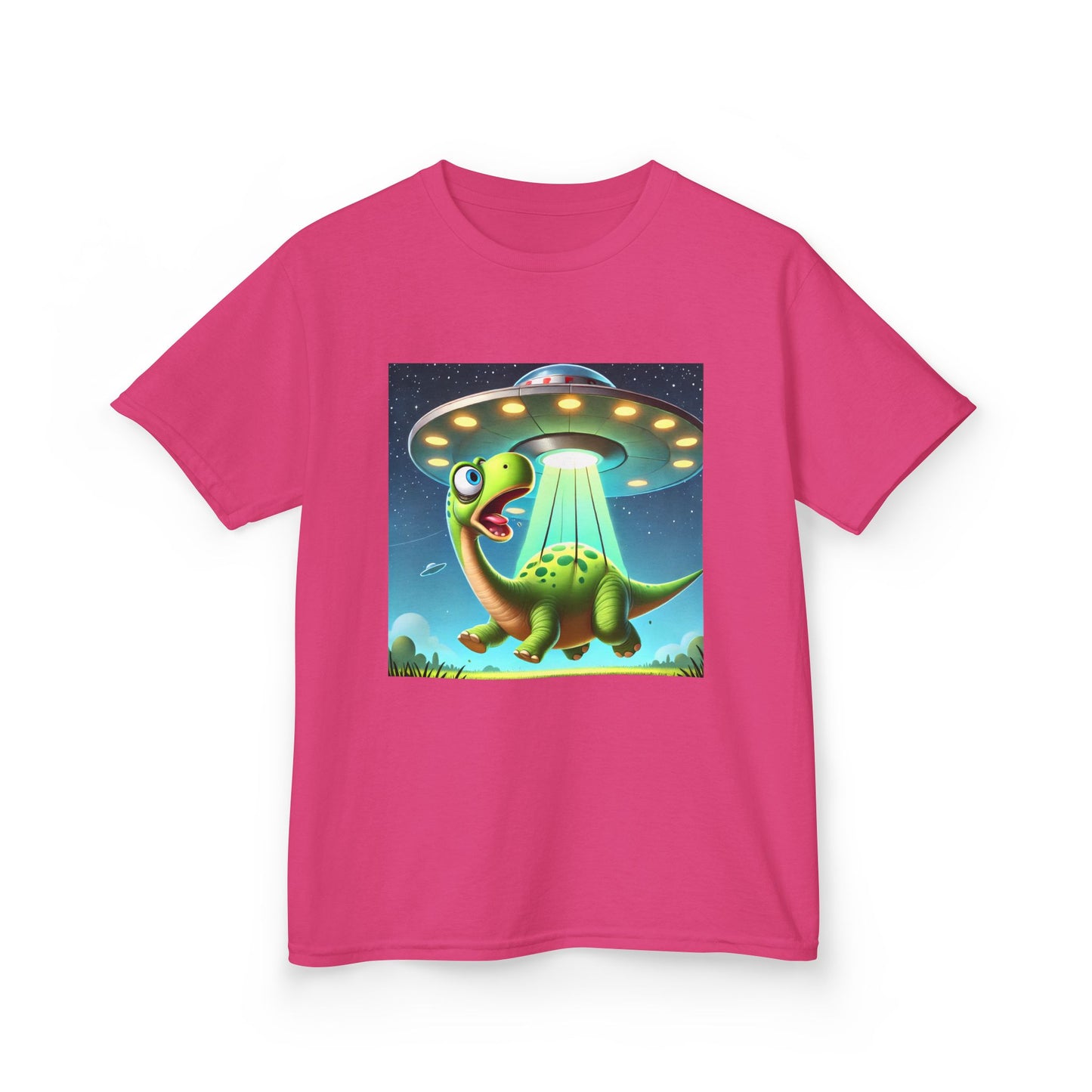 Dinosaur UFO Kids Tee, Fun Graphic Shirt for Boys and Girls, Perfect for Birthdays, Parties, Casual Wear, Gifts, tshirt, t-shirt