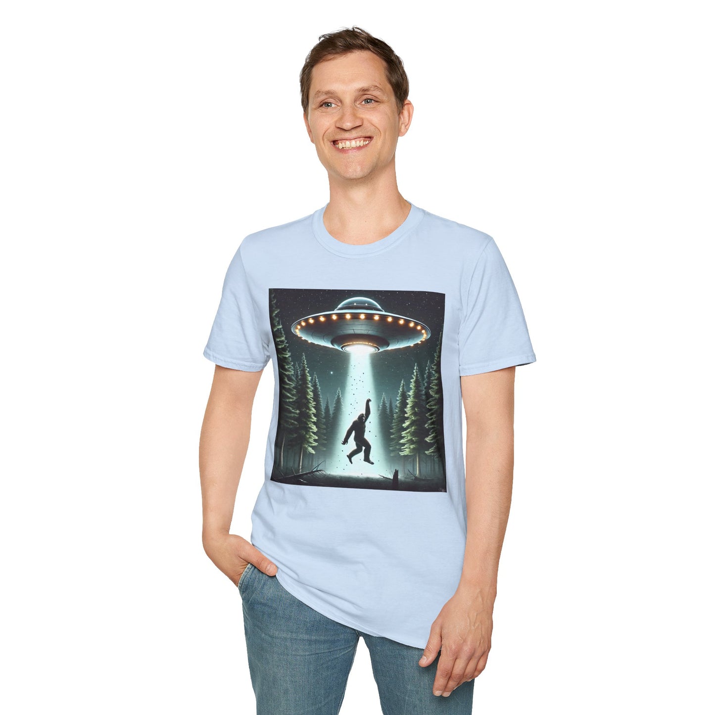 Funny UFO Abduction Unisex T-Shirt, Alien Theme Tee, Gift for Sci-Fi Lovers, Cool Graphic Shirt, Quirky Apparel, Unique Vintage Style