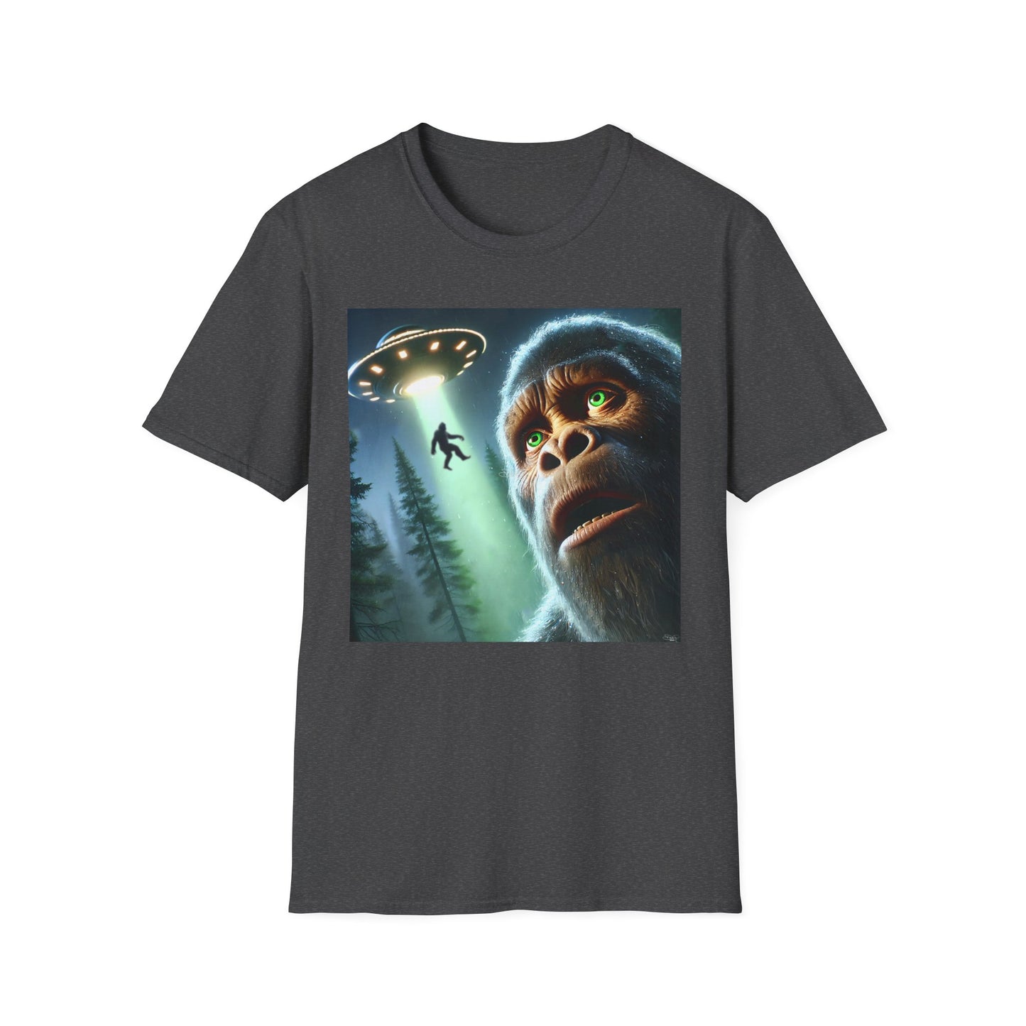 Bigfoot UFO Unisex T-Shirt, Funny Graphic Tee, Gift for Alien Lovers, Unique Summer Shirt, Casual Everyday Wear, t-shirt, tshirts, party