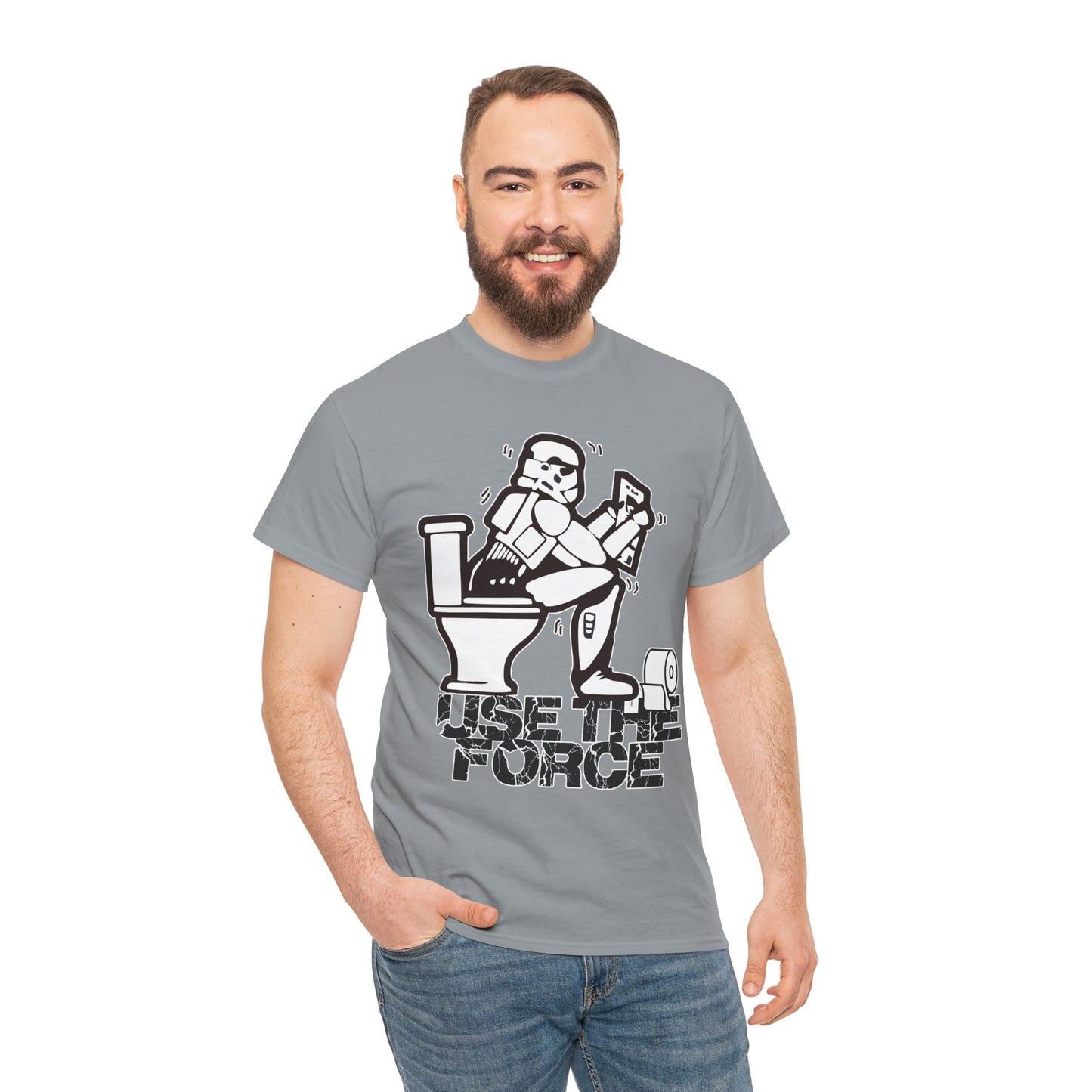 Use The Force, Unisex Heavy Cotton Tee, Star Wars, funny, restroom jokes, graphic design, png