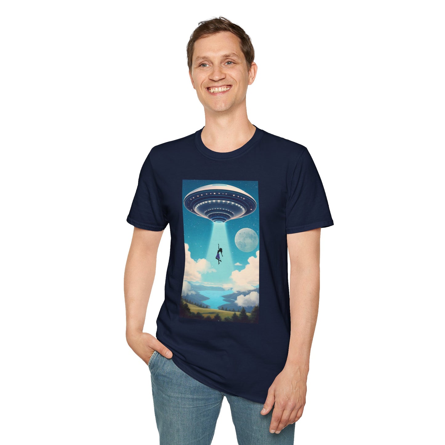 Cosmic Abduction Unisex T-Shirt | Space Alien Tee, UFO Graphic Shirt, Sci-Fi Fan Gift, Casual Style, Cool Vintage Look