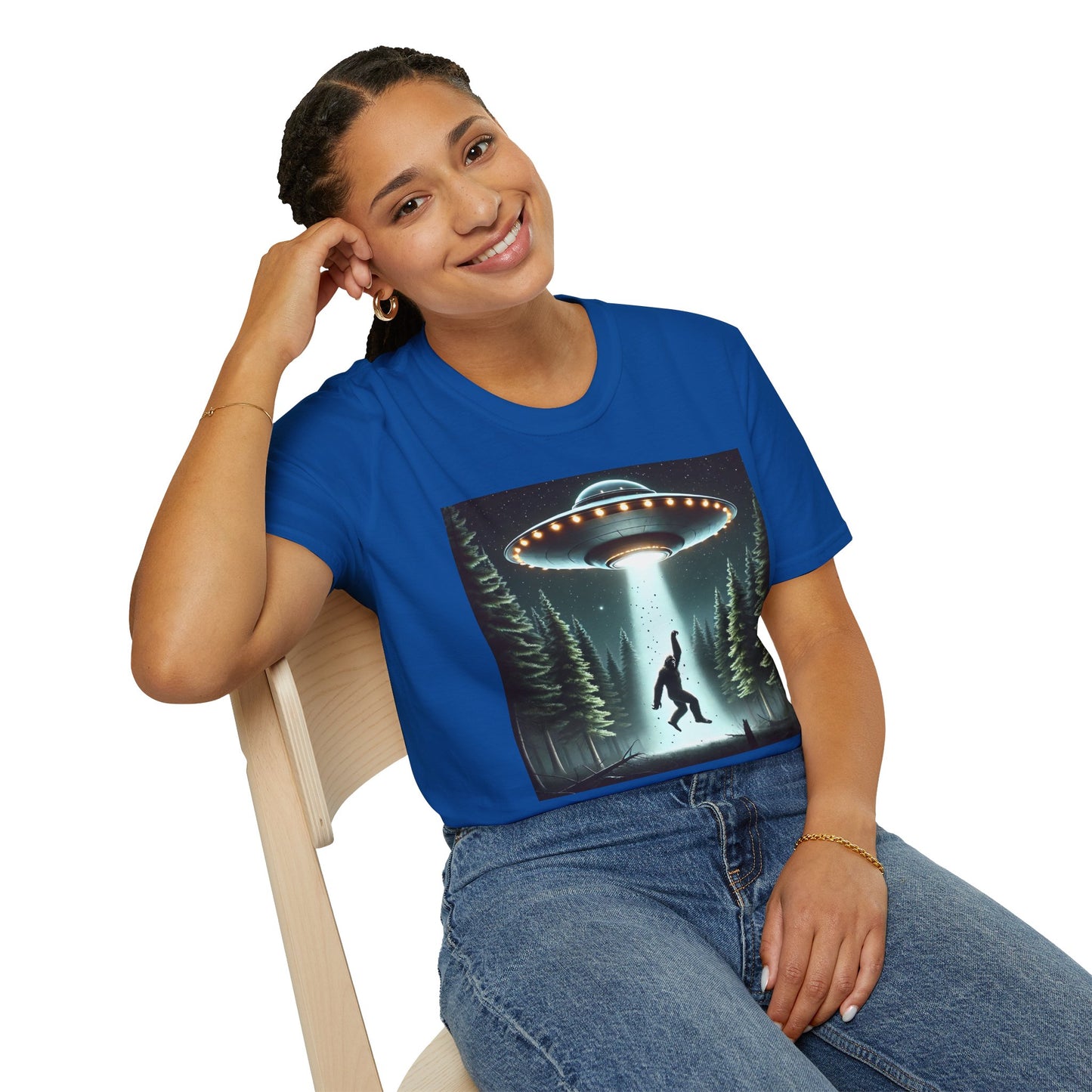Funny UFO Abduction Unisex T-Shirt, Alien Theme Tee, Gift for Sci-Fi Lovers, Cool Graphic Shirt, Quirky Apparel, Unique Vintage Style