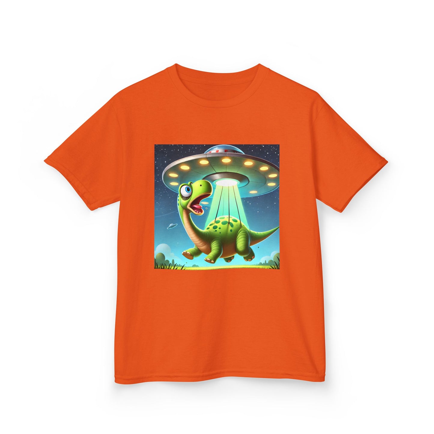 Dinosaur UFO Kids Tee, Fun Graphic Shirt for Boys and Girls, Perfect for Birthdays, Parties, Casual Wear, Gifts, tshirt, t-shirt