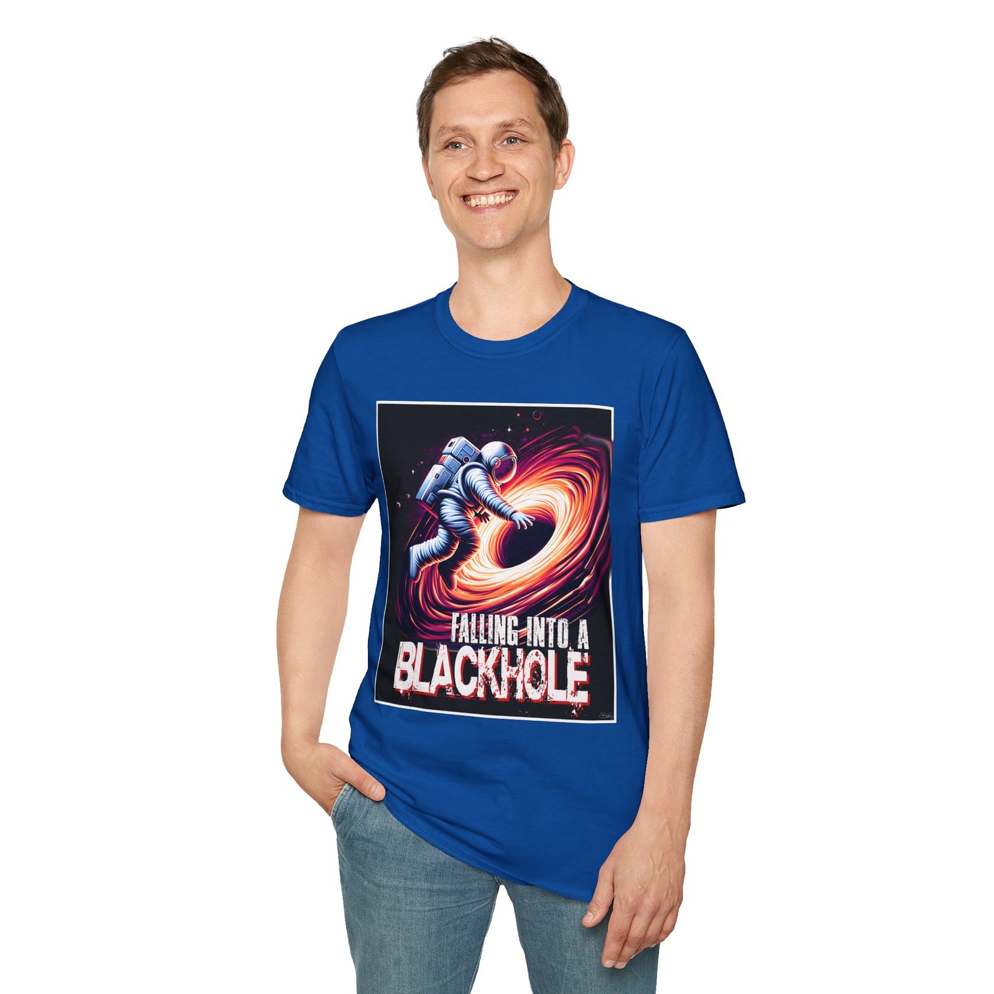 Falling Into a Blackhole Unisex Softstyle, T-Shirt, Space Lover Gift, Sci-Fi Tee, Astronomy Shirt, Creative Graphic T-Shirt, Gift Astronaut