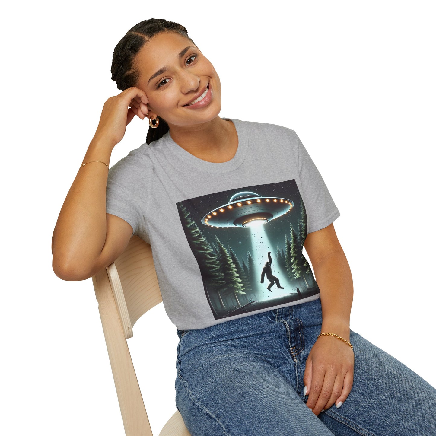 Funny UFO Abduction Unisex T-Shirt, Alien Theme Tee, Gift for Sci-Fi Lovers, Cool Graphic Shirt, Quirky Apparel, Unique Vintage Style