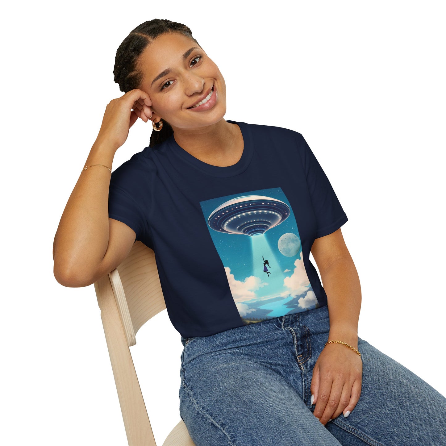 Cosmic Abduction Unisex T-Shirt | Space Alien Tee, UFO Graphic Shirt, Sci-Fi Fan Gift, Casual Style, Cool Vintage Look
