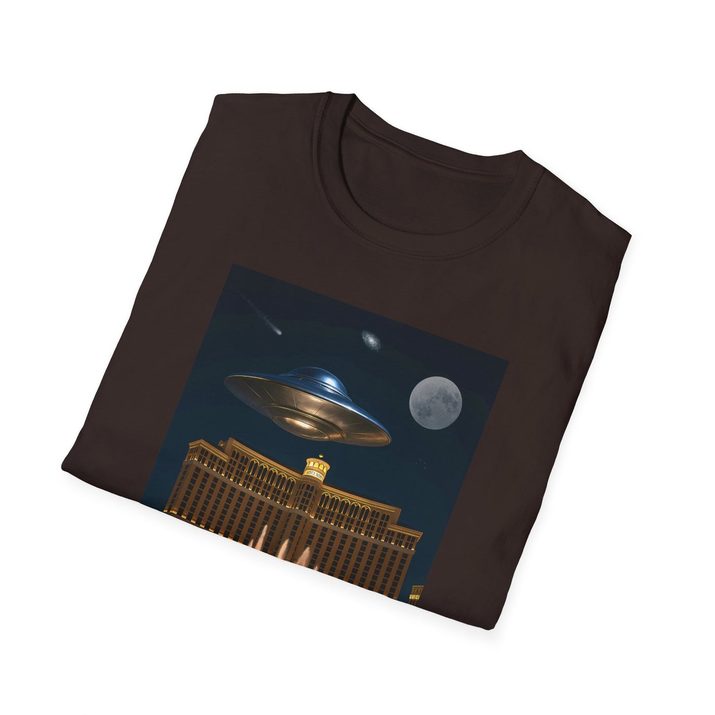 Cosmic Vibes Unisex T-Shirt - UFO & Moon Design, Relaxed Fit Tee for Space Lovers, Gift for Sci-Fi Fans, Casual Wear, Everyday Essentials, t-shirt, tshirt, png