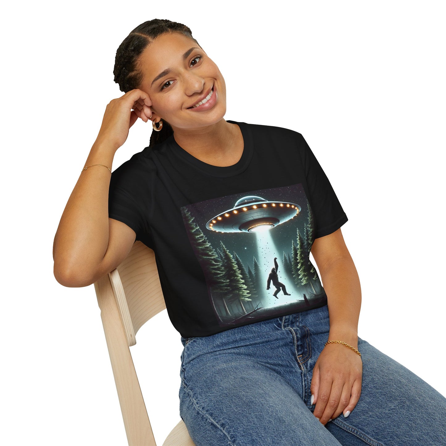 Funny UFO Abduction Unisex T-Shirt, Alien Theme Tee, Gift for Sci-Fi Lovers, Cool Graphic Shirt, Quirky Apparel, Unique Vintage Style