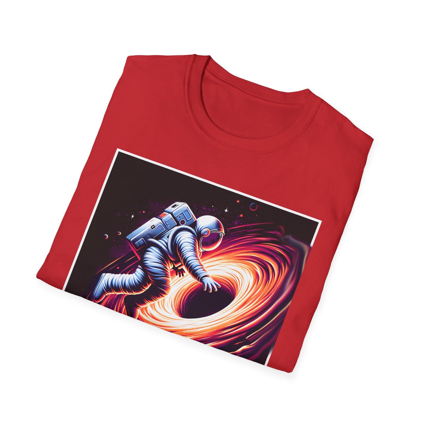 Falling Into a Blackhole Unisex Softstyle, T-Shirt, Space Lover Gift, Sci-Fi Tee, Astronomy Shirt, Creative Graphic T-Shirt, Gift Astronaut
