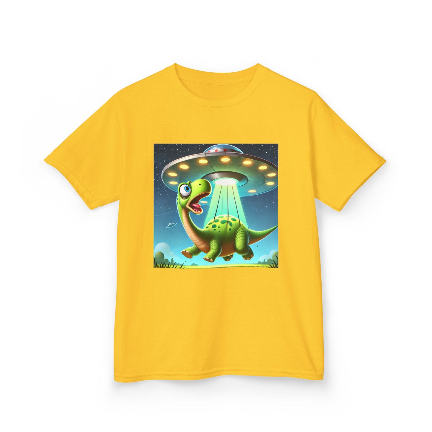 Dinosaur UFO Kids Tee, Fun Graphic Shirt for Boys and Girls, Perfect for Birthdays, Parties, Casual Wear, Gifts, tshirt, t-shirt