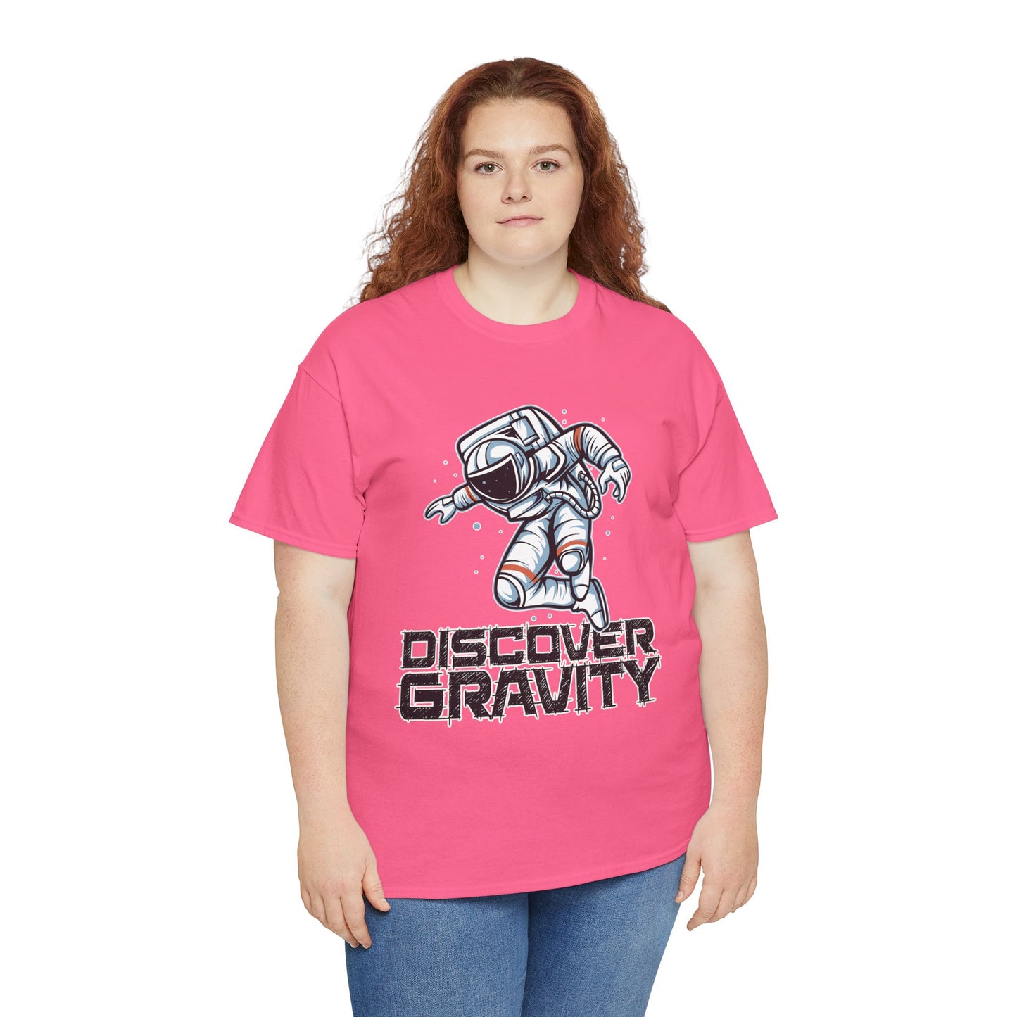Discover Gravity. Unisex Heavy Cotton Tee - Fun Astronaut, Astronomy Graphic Tee - Unisex graphic design, png Express Delivery available
