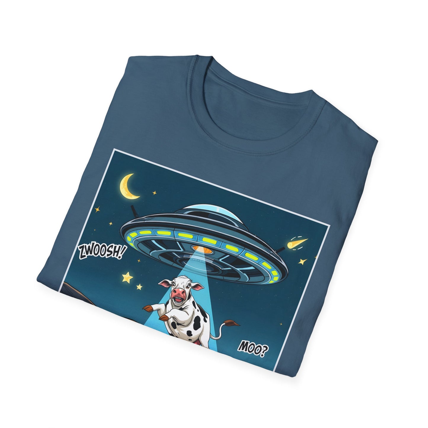Got Milk? Cow UFO Unisex Softstyle T-Shirt – Fun Graphic Tee for Dairy Lovers, graphic tees, t-shirt, tshirt, graphic design, png