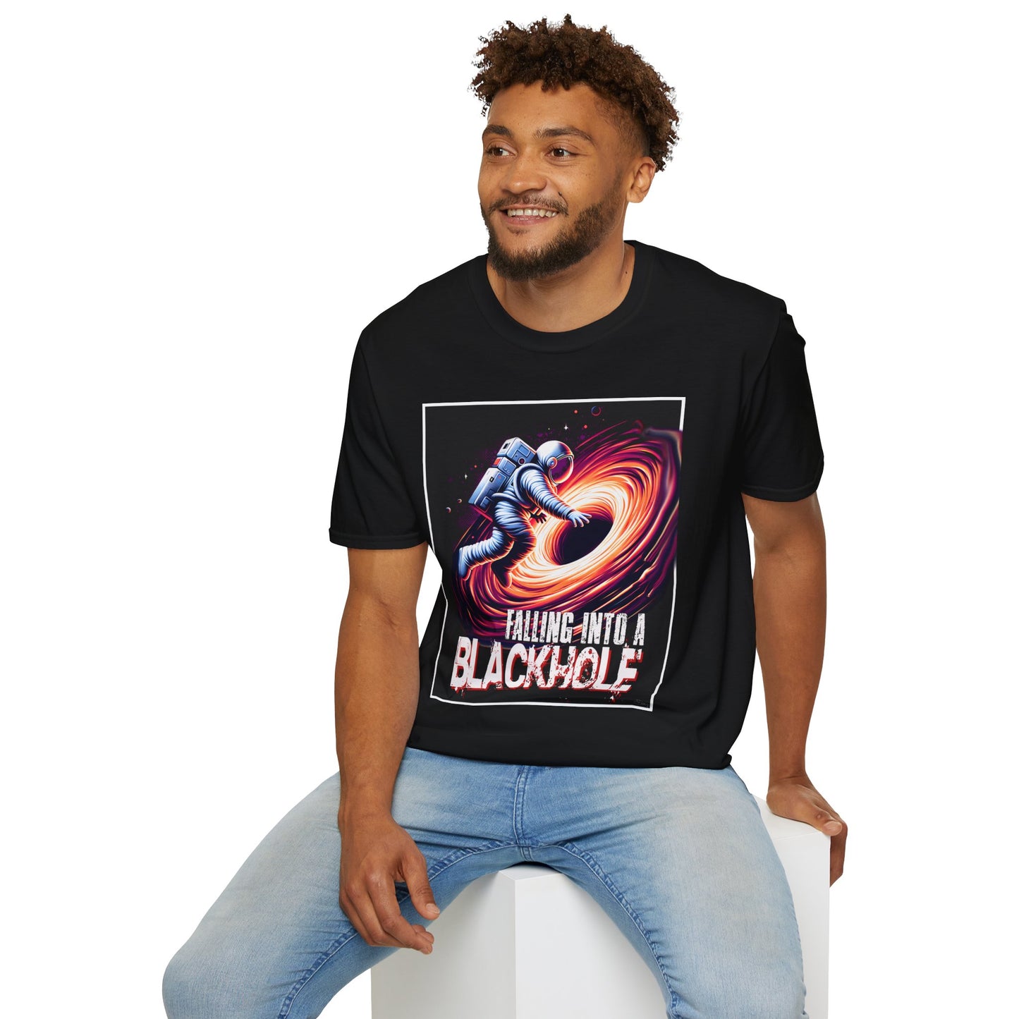 Falling Into a Blackhole Unisex Softstyle, T-Shirt, Space Lover Gift, Sci-Fi Tee, Astronomy Shirt, Creative Graphic T-Shirt, Gift Astronaut