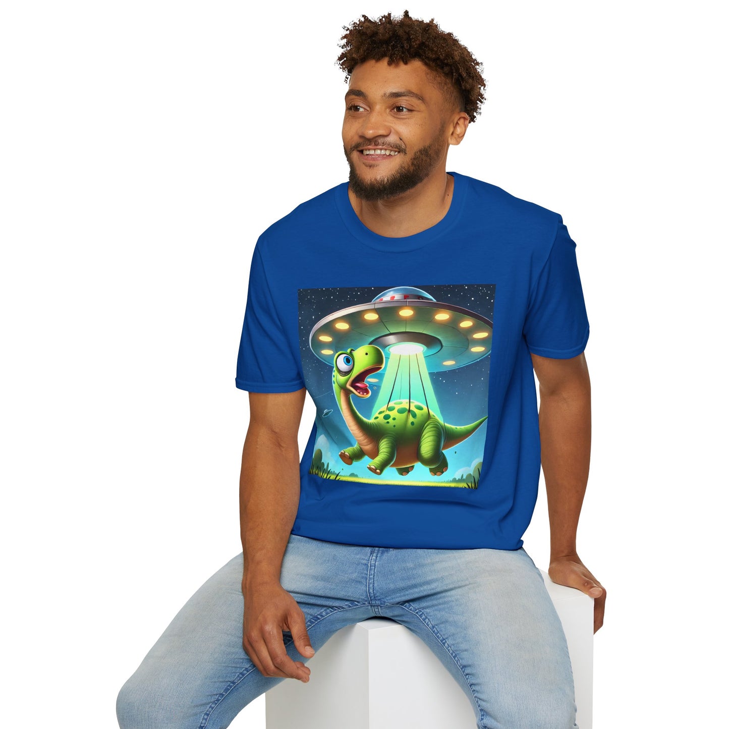 Cute Alien Dinosaur Unisex T-Shirt, Fun Graphic Tee, Kids & Adults, Space Theme, Playful Gift Idea, Birthday, Casual Wear