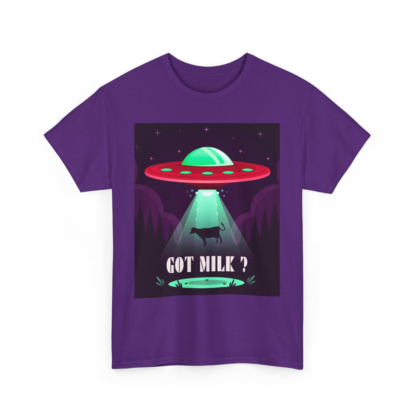 Got Milk? Unisex Heavy Cotton Tee, UFO abduction, comedy, funny, t-shirt, t-shirt, graphic design, tee, png
