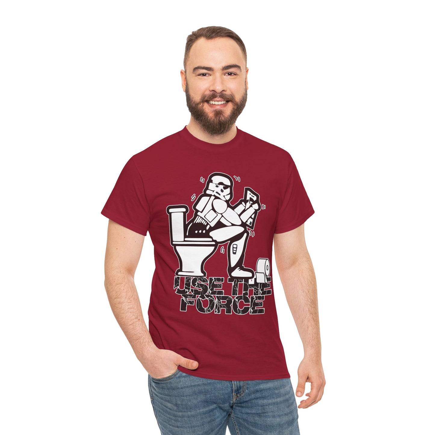 Use The Force, Unisex Heavy Cotton Tee, Star Wars, funny, restroom jokes, graphic design, png