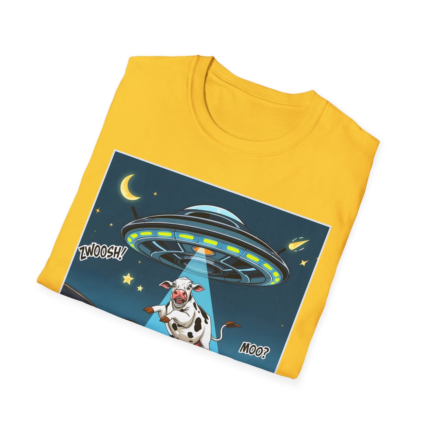 Got Milk? Cow UFO Unisex Softstyle T-Shirt – Fun Graphic Tee for Dairy Lovers, graphic tees, t-shirt, tshirt, graphic design, png