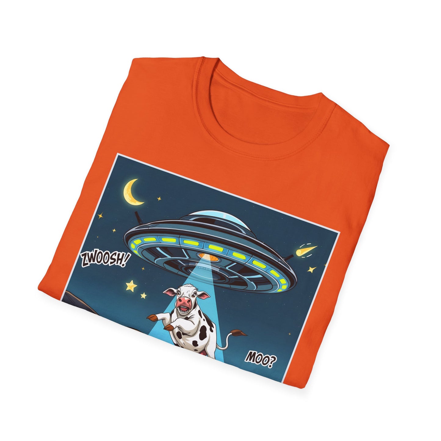 Got Milk? Cow UFO Unisex Softstyle T-Shirt – Fun Graphic Tee for Dairy Lovers, graphic tees, t-shirt, tshirt, graphic design, png