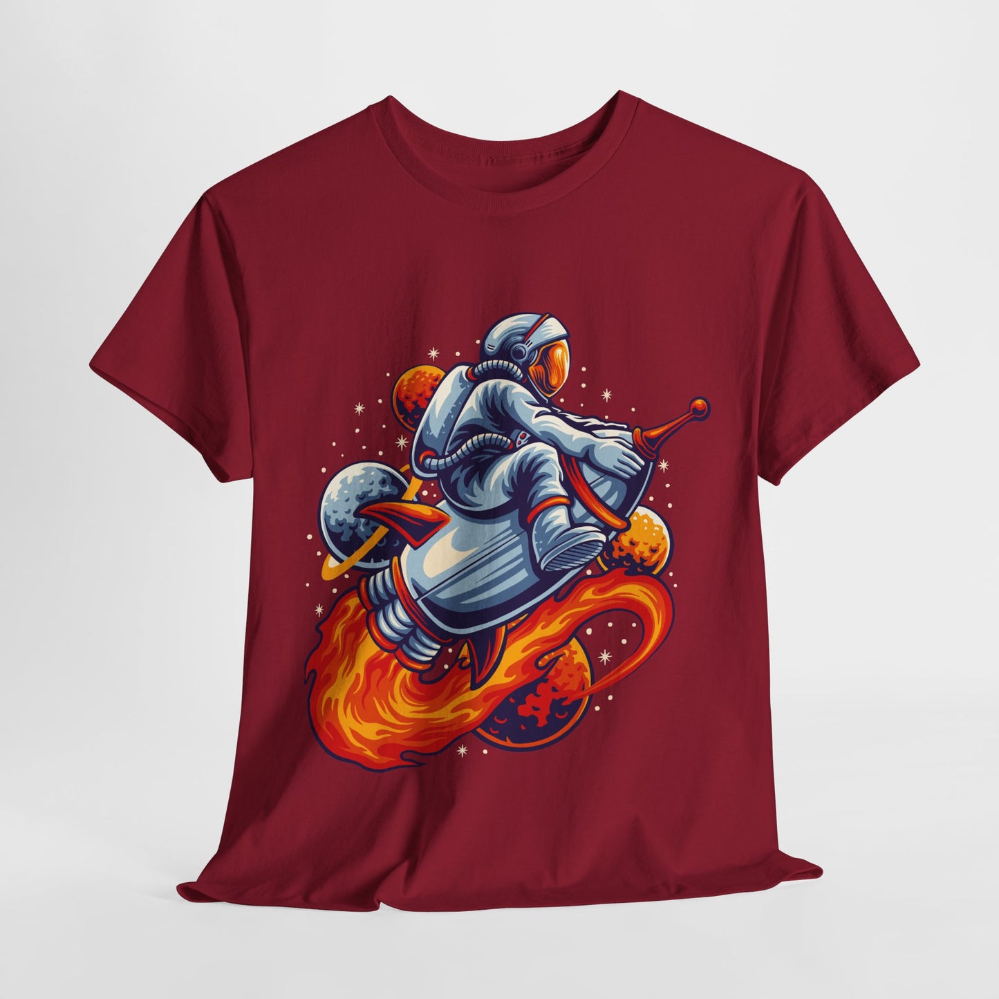 Retro Space Explorer Unisex Heavy Cotton Tee, graphic designed, tees, t-shirt, t-shirts, png