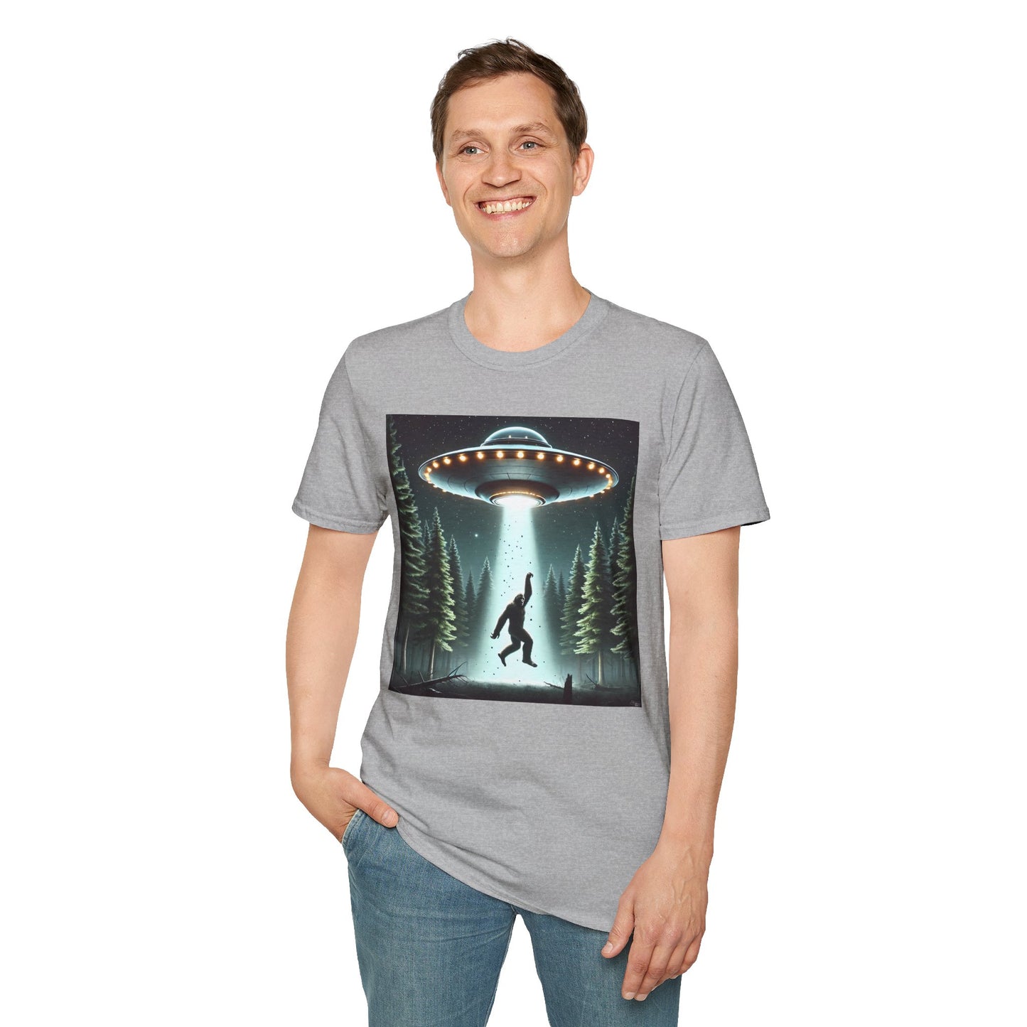 Funny UFO Abduction Unisex T-Shirt, Alien Theme Tee, Gift for Sci-Fi Lovers, Cool Graphic Shirt, Quirky Apparel, Unique Vintage Style