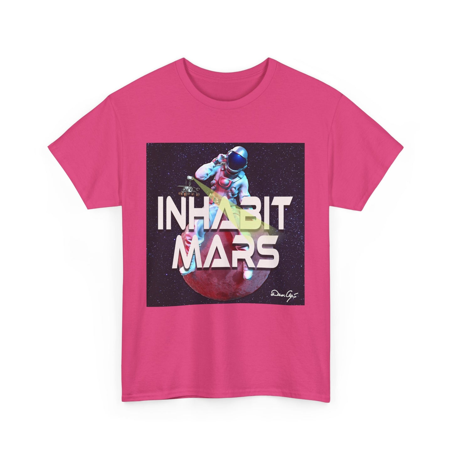 Inhabit Mars, Unisex Heavy Cotton Tee, Space, SpaceX, Universe, UFO, multiverse, graphic design, png, graphic design, t-shirts, tee