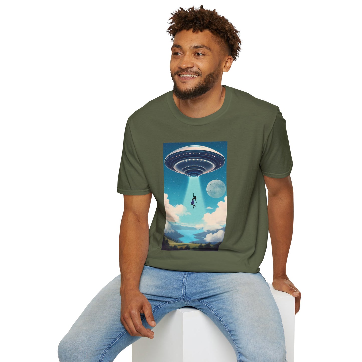 Cosmic Abduction Unisex T-Shirt | Space Alien Tee, UFO Graphic Shirt, Sci-Fi Fan Gift, Casual Style, Cool Vintage Look