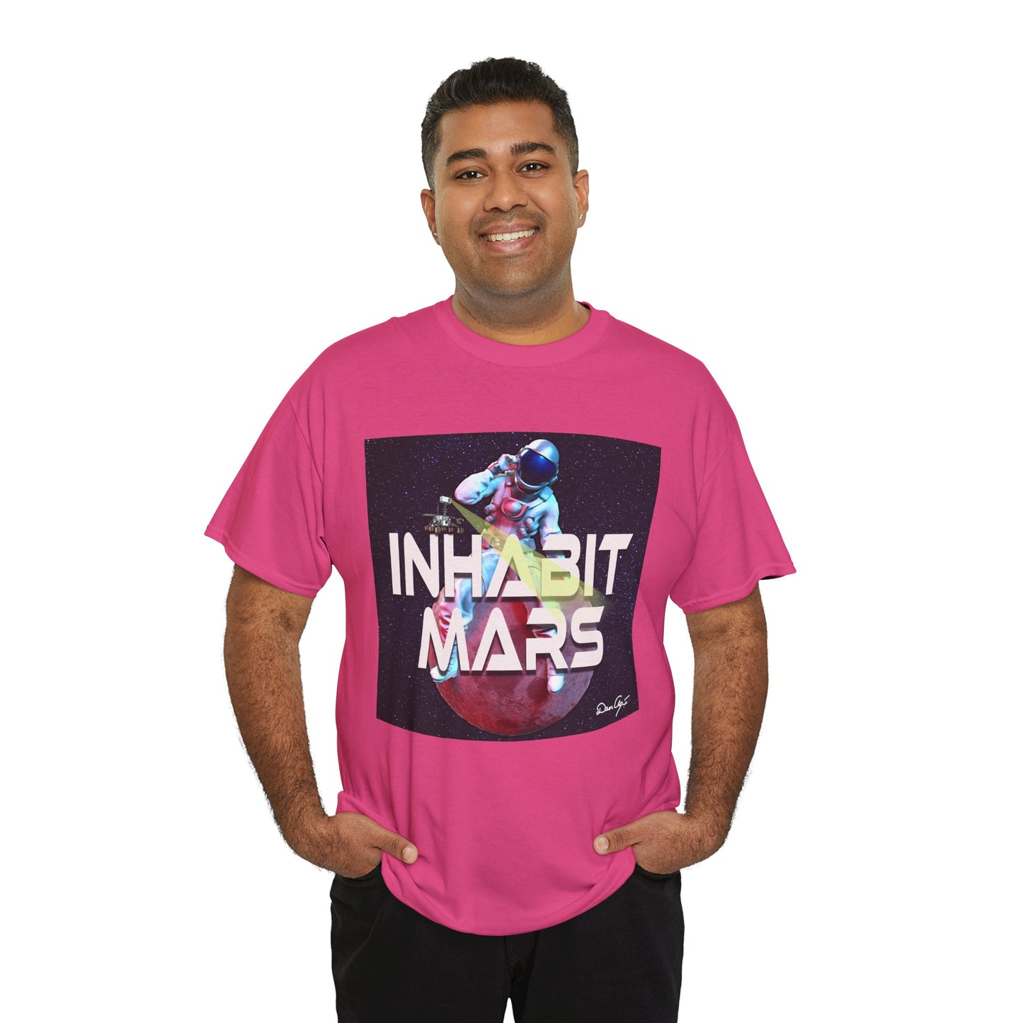 Inhabit Mars, Unisex Heavy Cotton Tee, Space, SpaceX, Universe, UFO, multiverse, graphic design, png, graphic design, t-shirts, tee