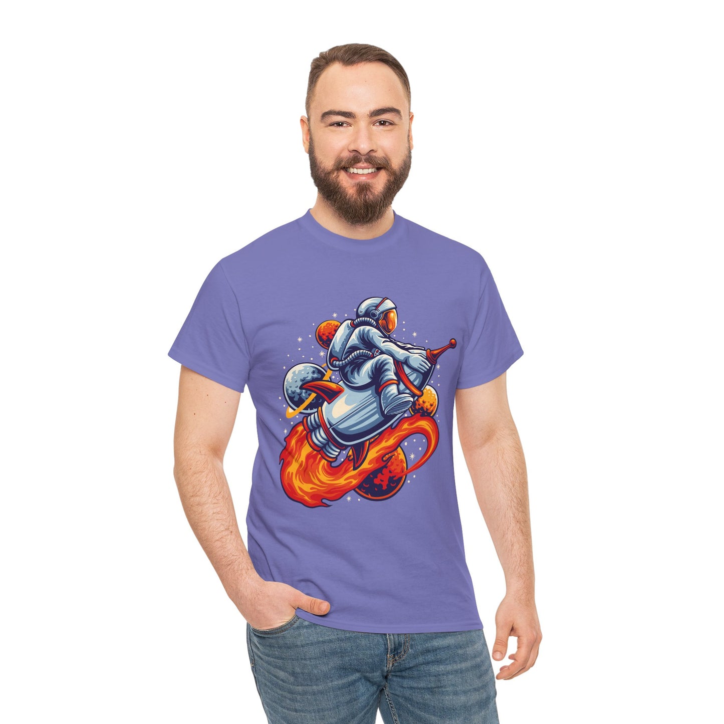 Retro Space Explorer Unisex Heavy Cotton Tee, graphic designed, tees, t-shirt, t-shirts, png