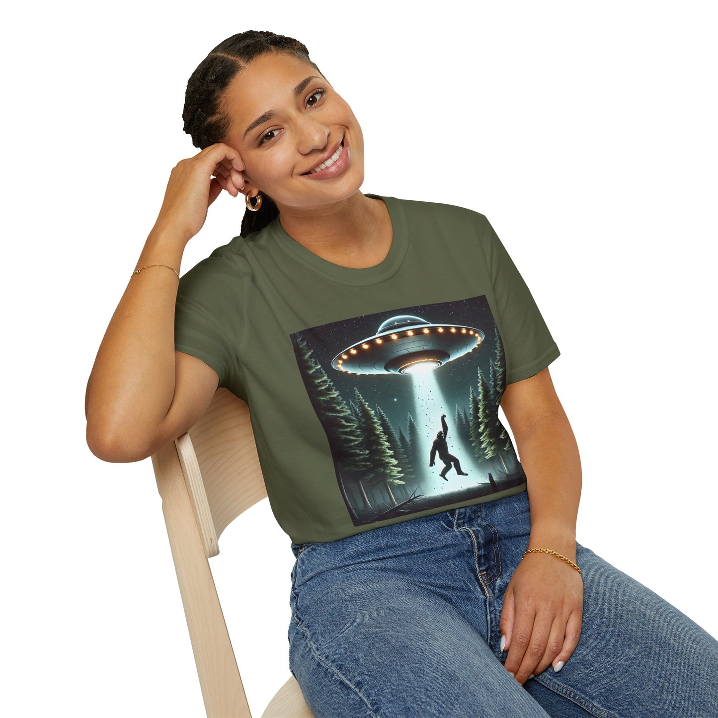 Funny UFO Abduction Unisex T-Shirt, Alien Theme Tee, Gift for Sci-Fi Lovers, Cool Graphic Shirt, Quirky Apparel, Unique Vintage Style