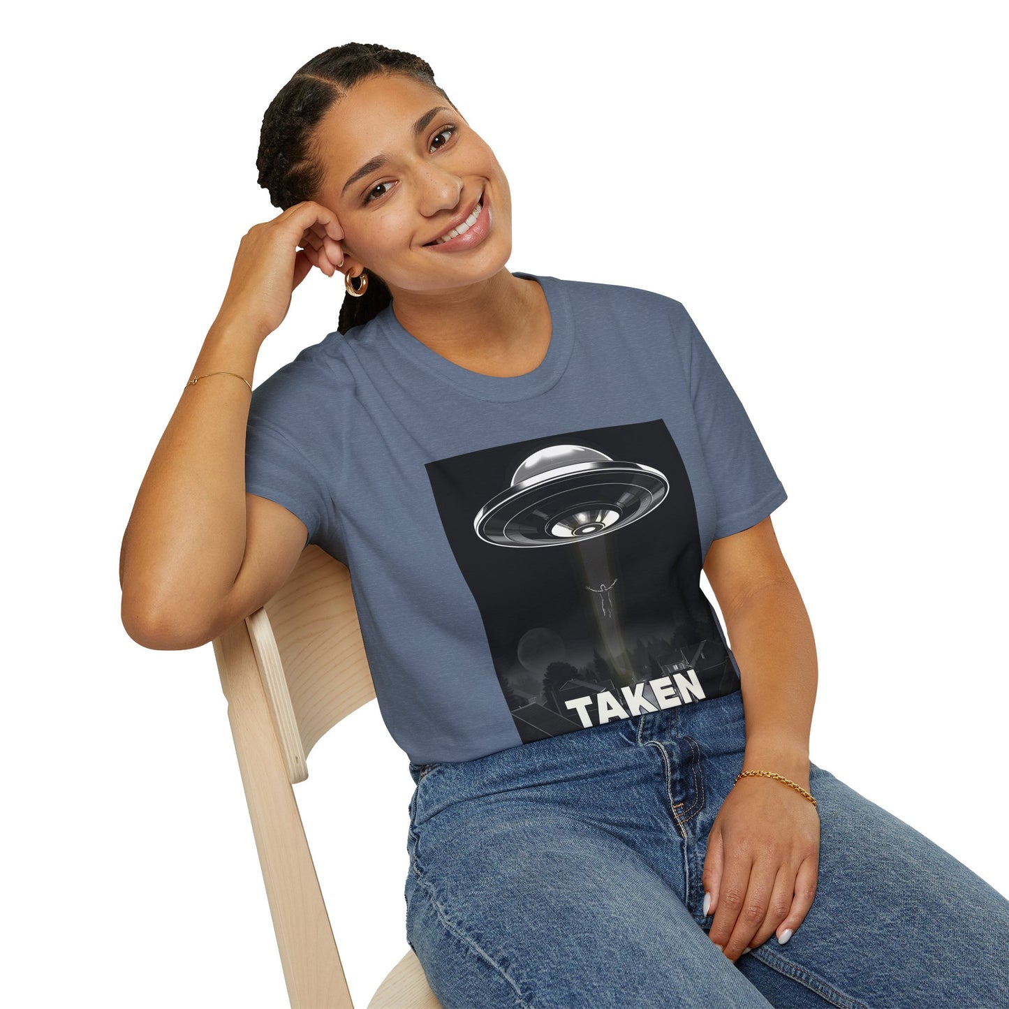 Taken 3, Alien Theme Unisex Softstyle T-Shirt, Fun Graphic Tee for UFO Lovers, Great for Casual Wear, Gifts for Sci-Fi Fans, Cool Shirt