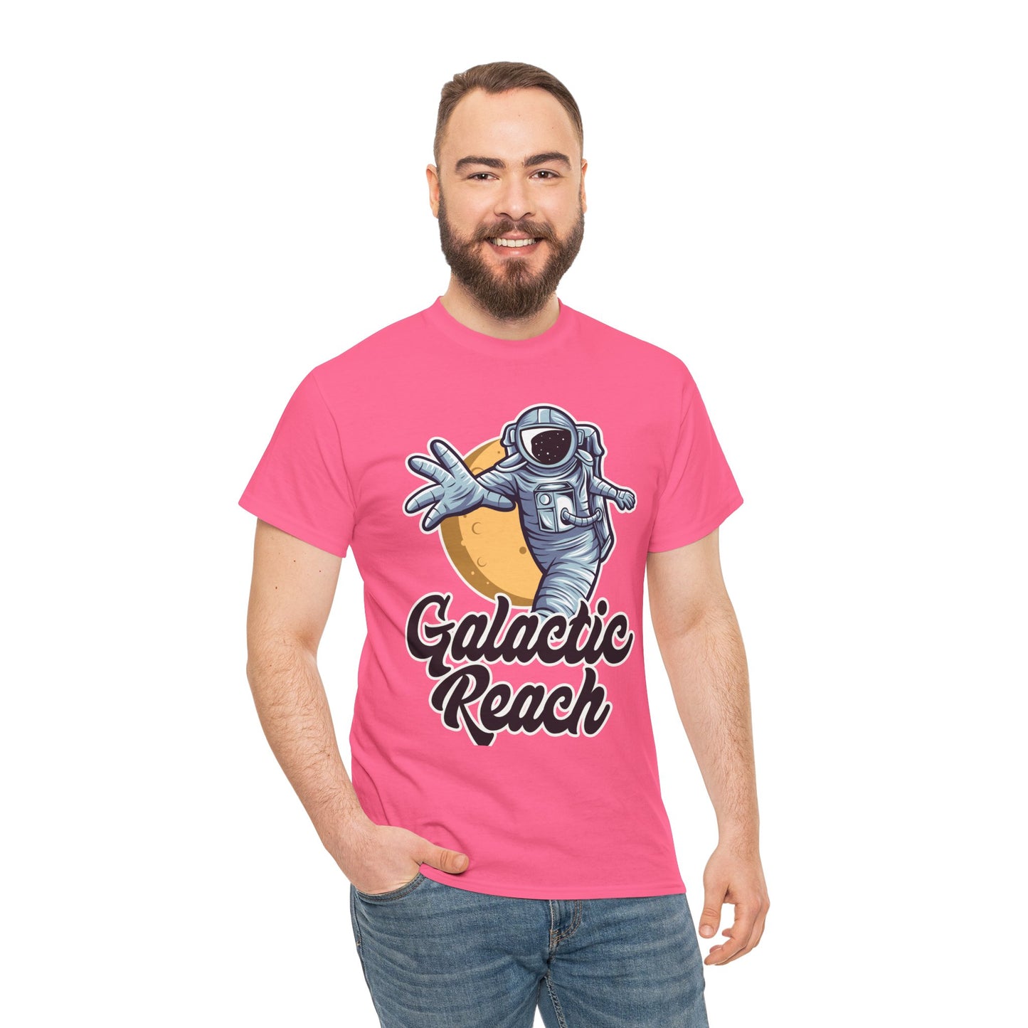 Galactic Reach, Astronaut, Unisex Heavy Cotton Tee, Express Delivery available, graphic design, png