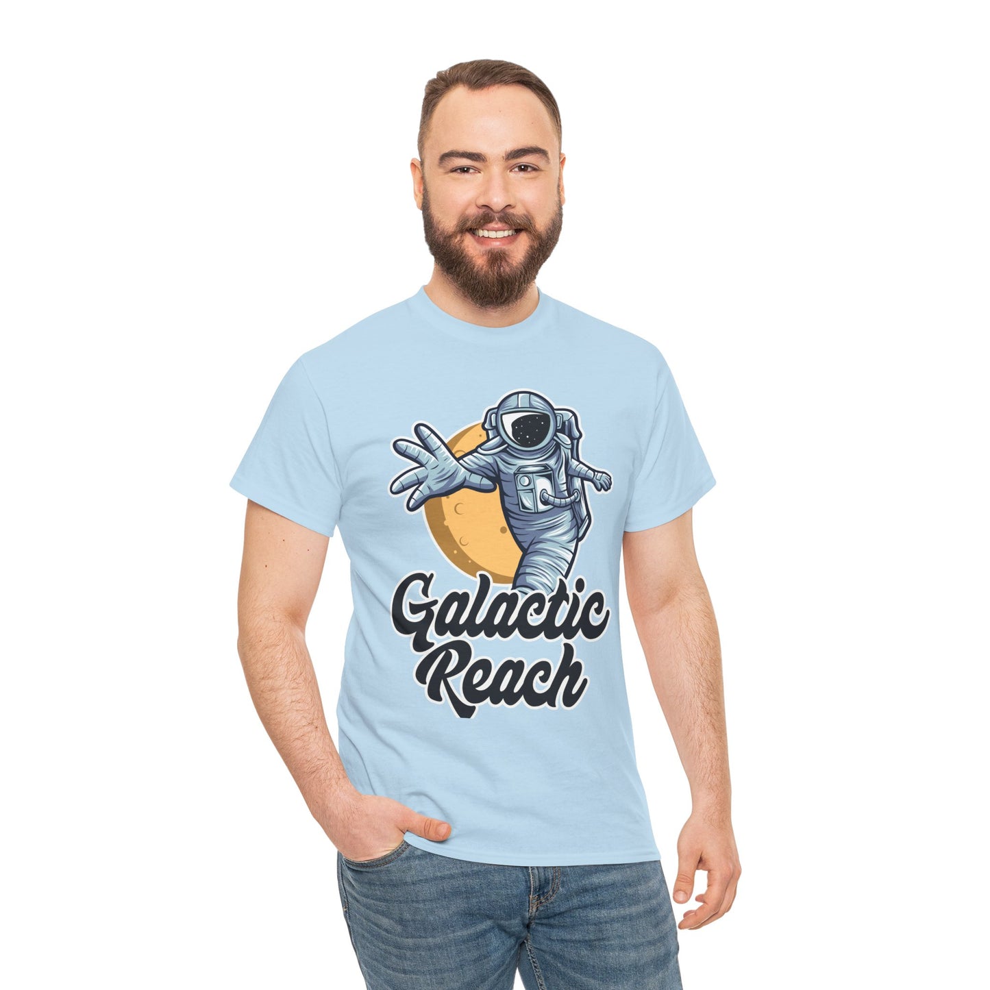 Galactic Reach, Astronaut, Unisex Heavy Cotton Tee, Express Delivery available, graphic design, png