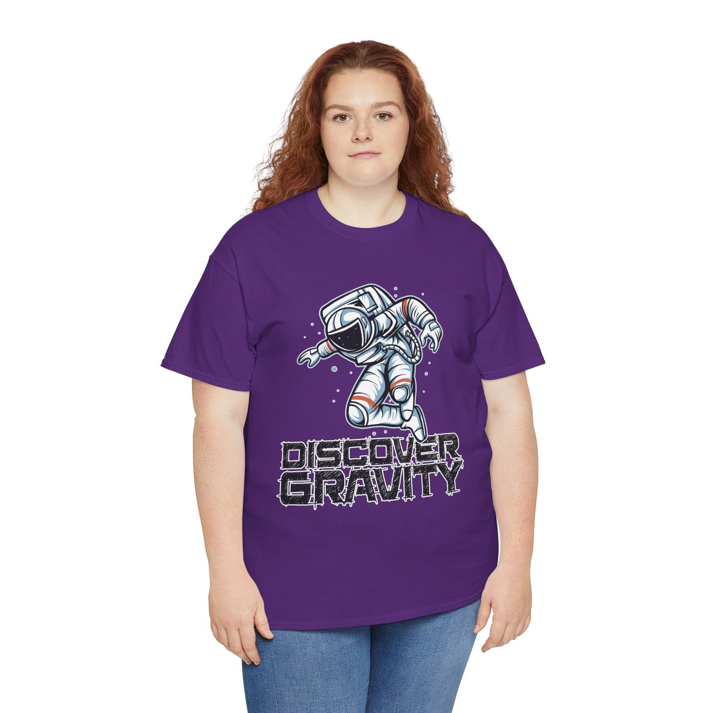 Discover Gravity. Unisex Heavy Cotton Tee - Fun Astronaut, Astronomy Graphic Tee - Unisex graphic design, png Express Delivery available