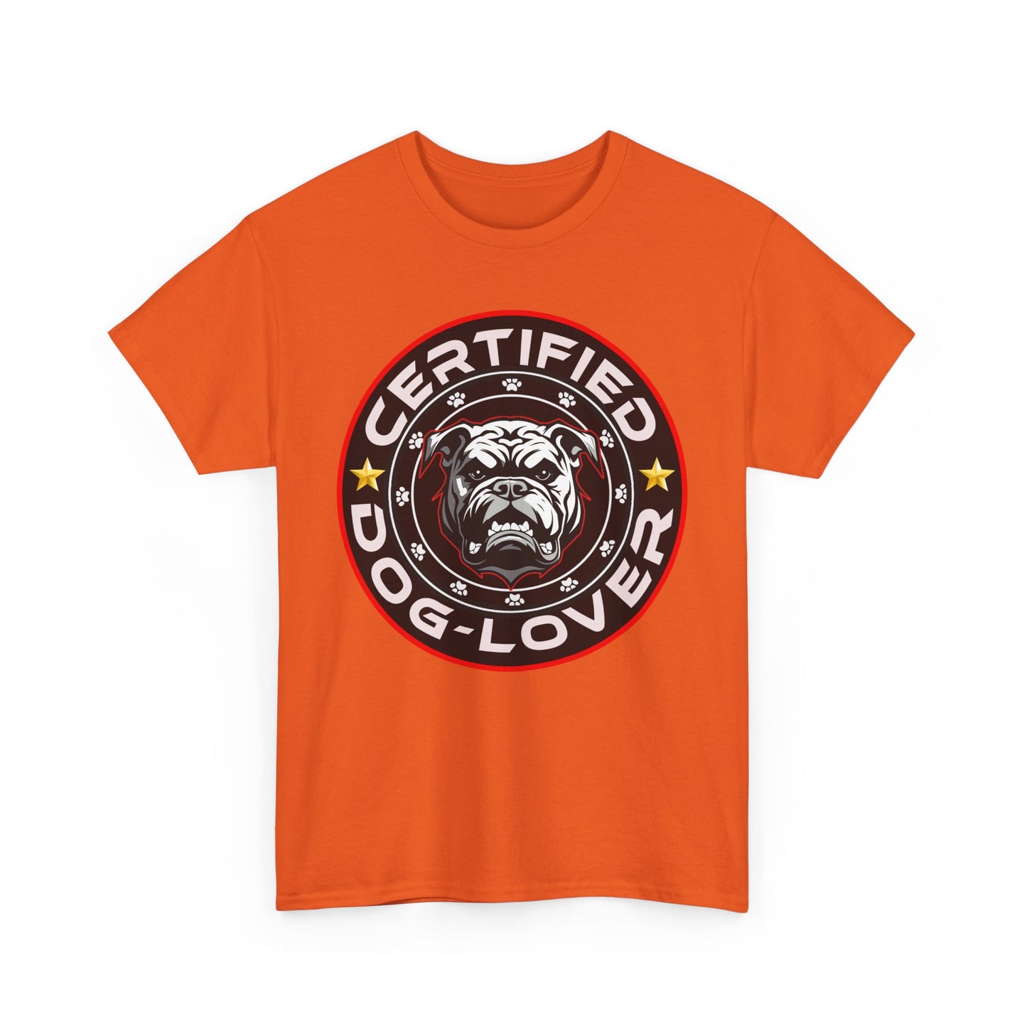 Certified Dog Lover Unisex Tee - Bulldog Print Design, GraphicTees, t-shirt, tshirt, png
