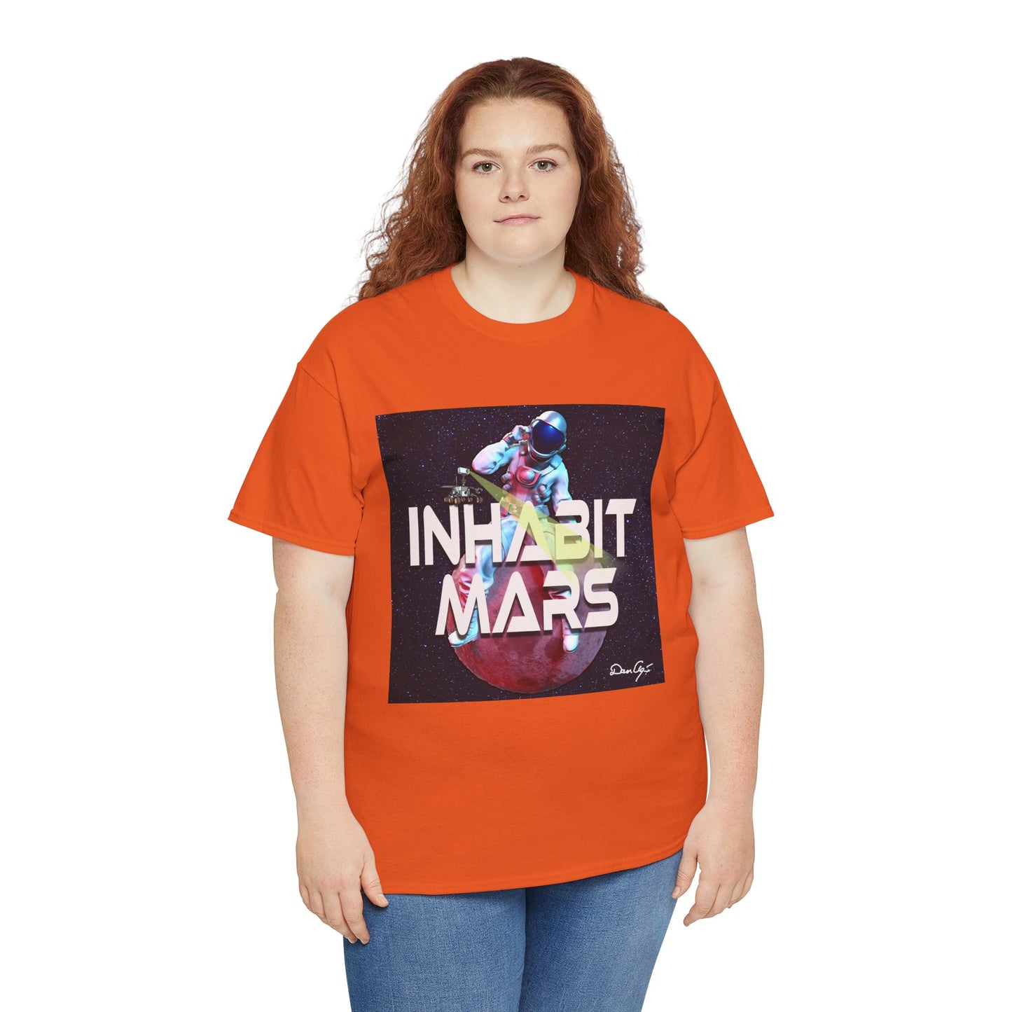 Inhabit Mars, Unisex Heavy Cotton Tee, Space, SpaceX, Universe, UFO, multiverse, graphic design, png, graphic design, t-shirts, tee