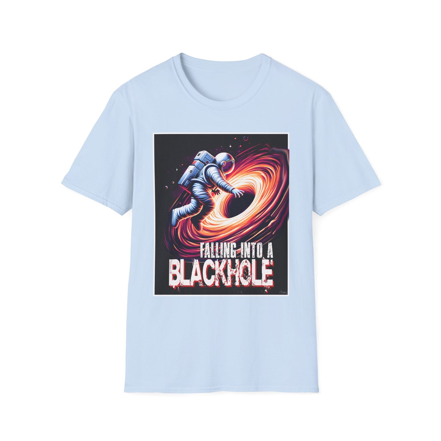 Falling Into a Blackhole Unisex Softstyle, T-Shirt, Space Lover Gift, Sci-Fi Tee, Astronomy Shirt, Creative Graphic T-Shirt, Gift Astronaut