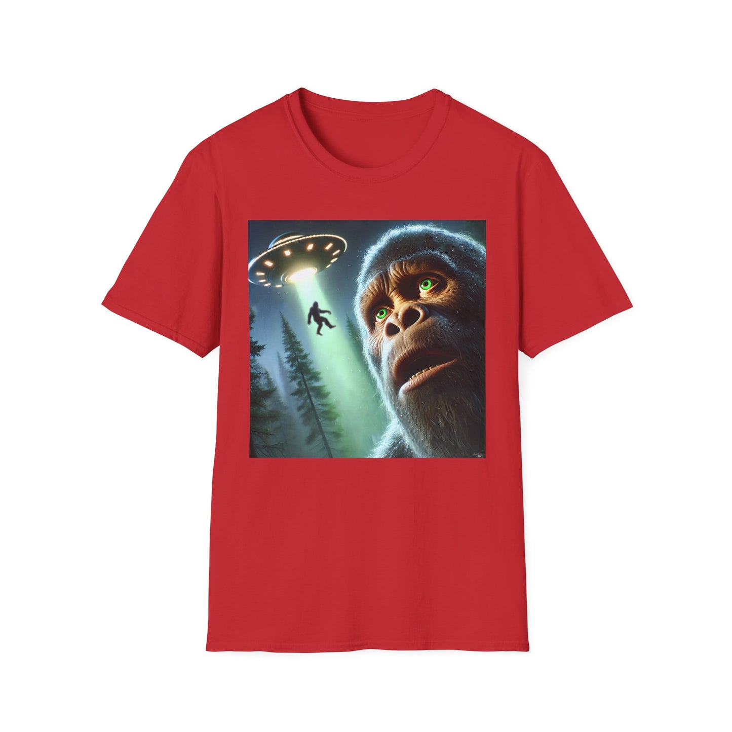 Bigfoot UFO Unisex T-Shirt, Funny Graphic Tee, Gift for Alien Lovers, Unique Summer Shirt, Casual Everyday Wear, t-shirt, tshirts, party