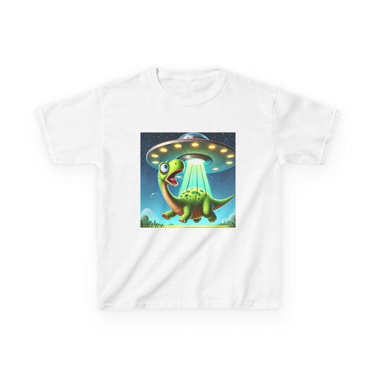 Dinosaur UFO Kids Tee, Fun Graphic Shirt for Boys and Girls, Perfect for Birthdays, Parties, Casual Wear, Gifts, tshirt, t-shirt, png, dino