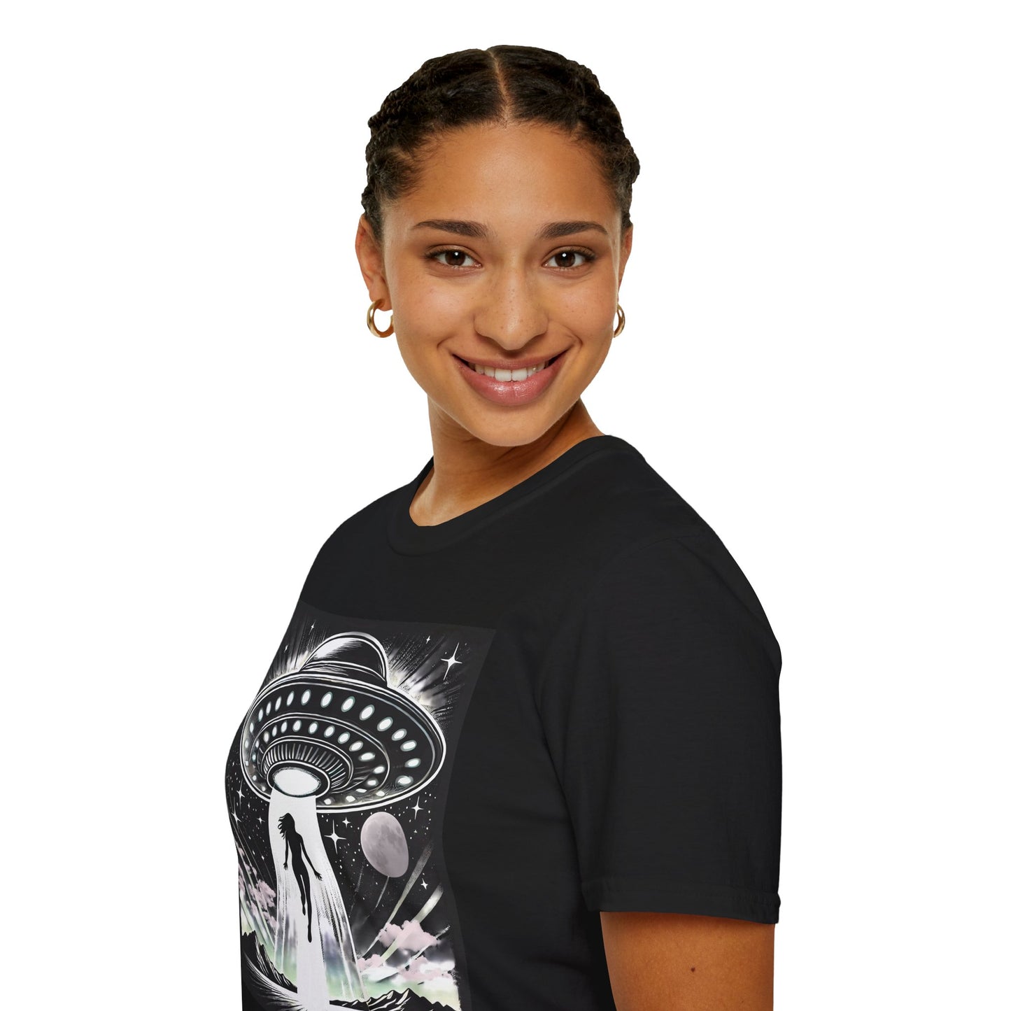 Cosmic Alien Abduction T-Shirt, Retro UFO Shirt, t-shirts, tshirts, Space Enthusiast Apparel, Graphic Tee, Gift for Sci-Fi Lovers, tees, png
