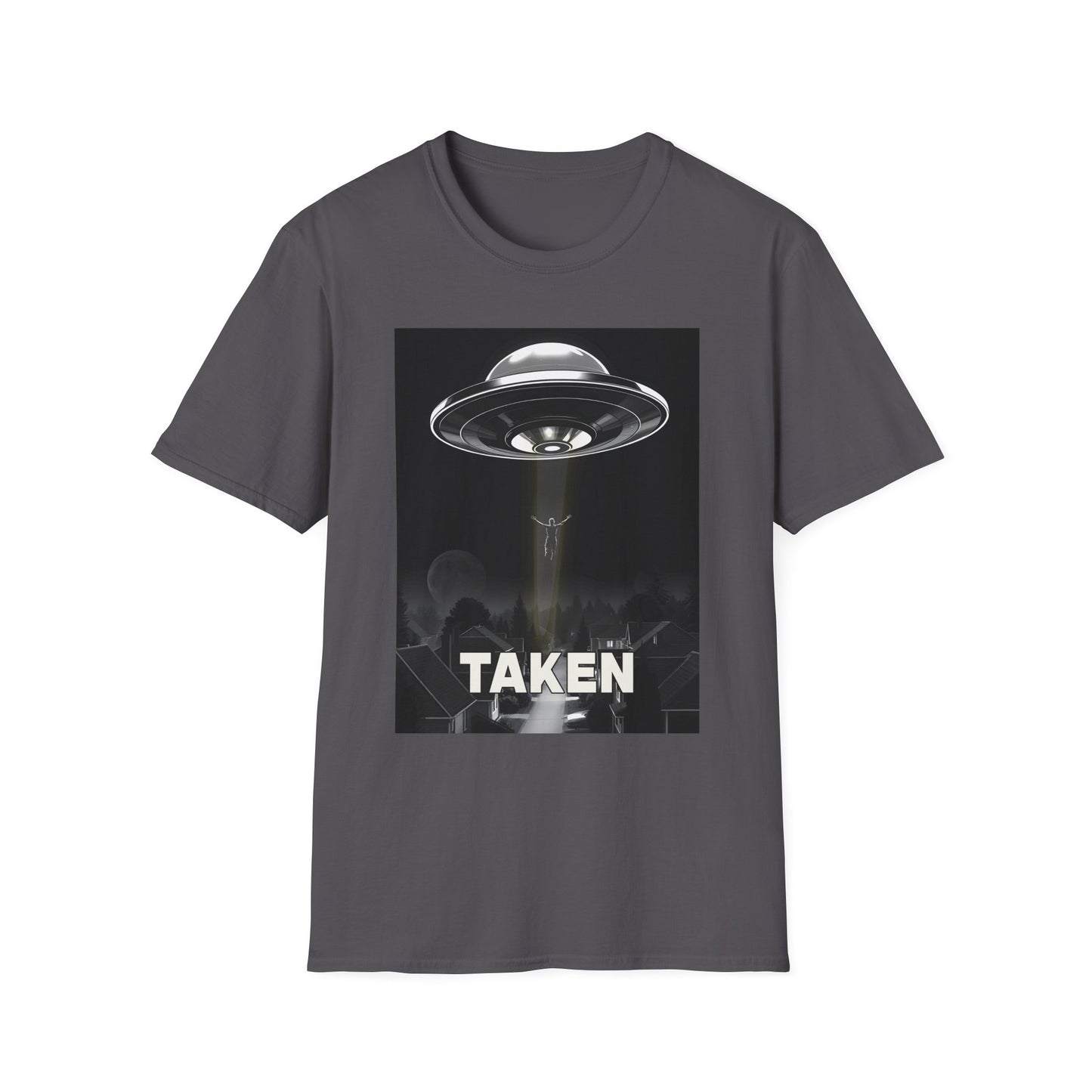 Taken 3, Alien Theme Unisex Softstyle T-Shirt, Fun Graphic Tee for UFO Lovers, Great for Casual Wear, Gifts for Sci-Fi Fans, Cool Shirt
