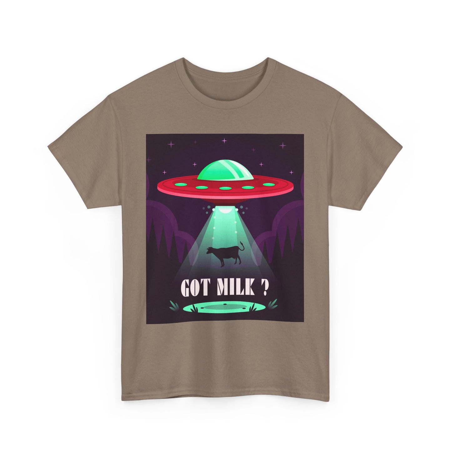 Got Milk? Unisex Heavy Cotton Tee, UFO abduction, comedy, funny, t-shirt, t-shirt, graphic design, tee, png