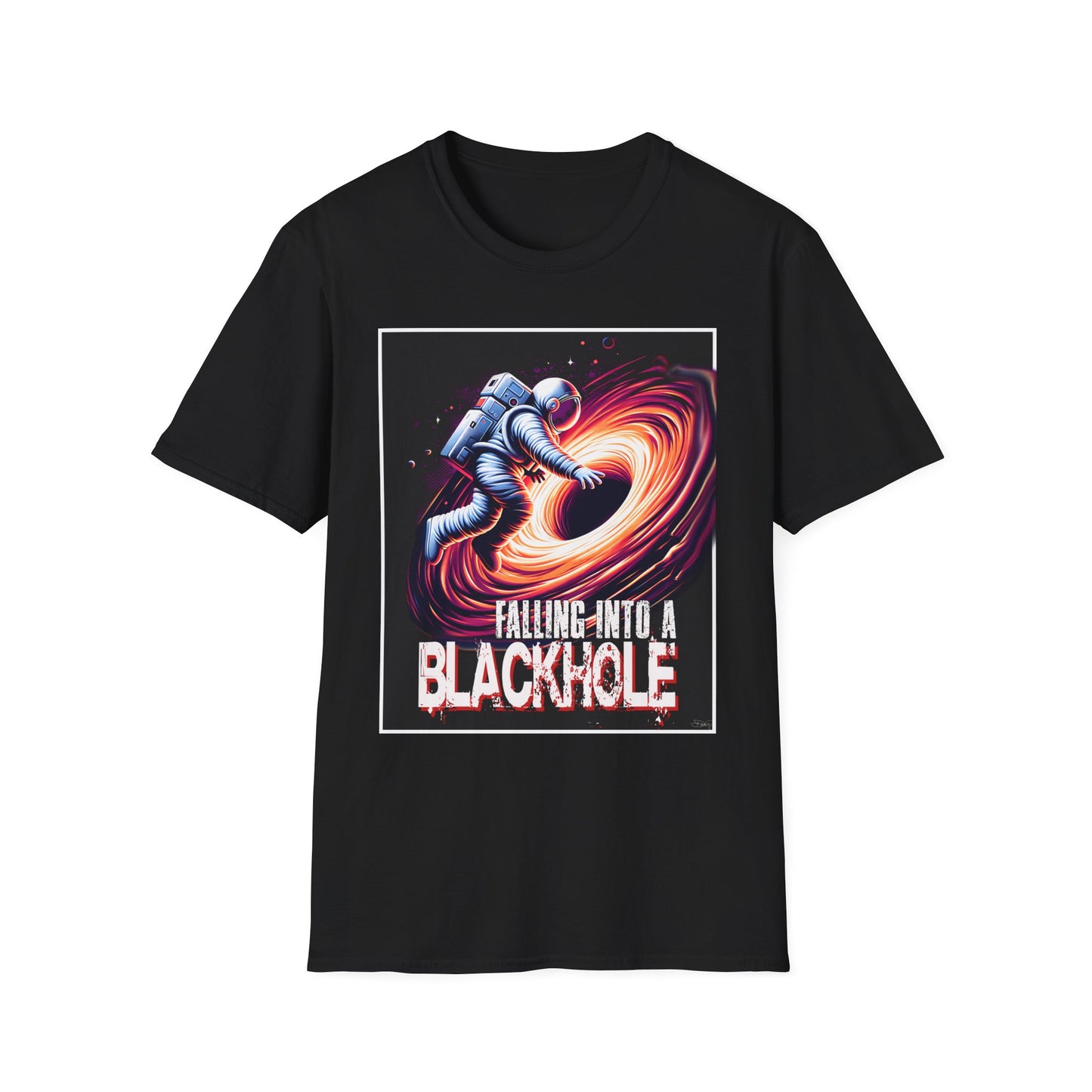 Falling Into a Blackhole Unisex Softstyle, T-Shirt, Space Lover Gift, Sci-Fi Tee, Astronomy Shirt, Creative Graphic T-Shirt, Gift Astronaut