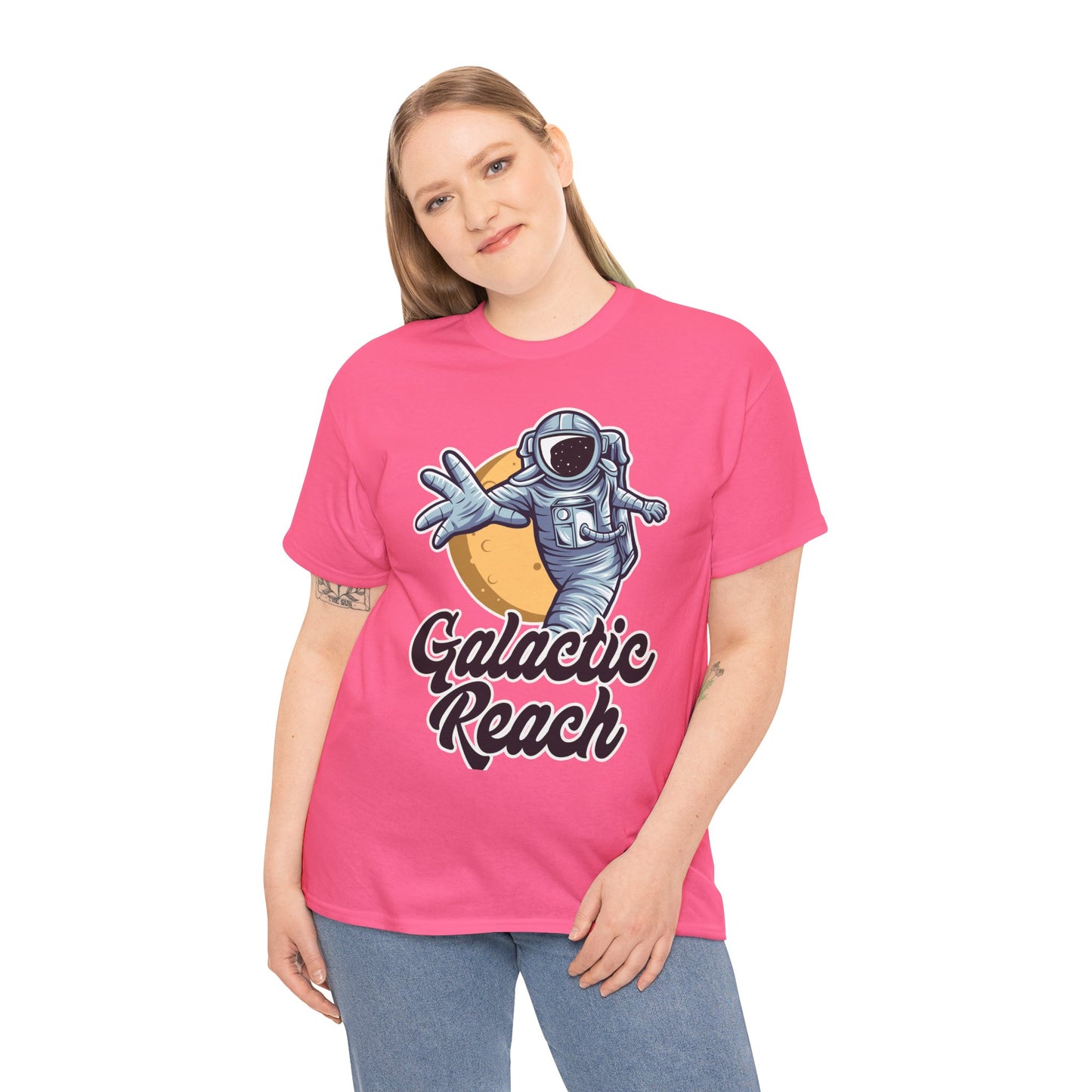 Galactic Reach, Astronaut, Unisex Heavy Cotton Tee, Express Delivery available, graphic design, png