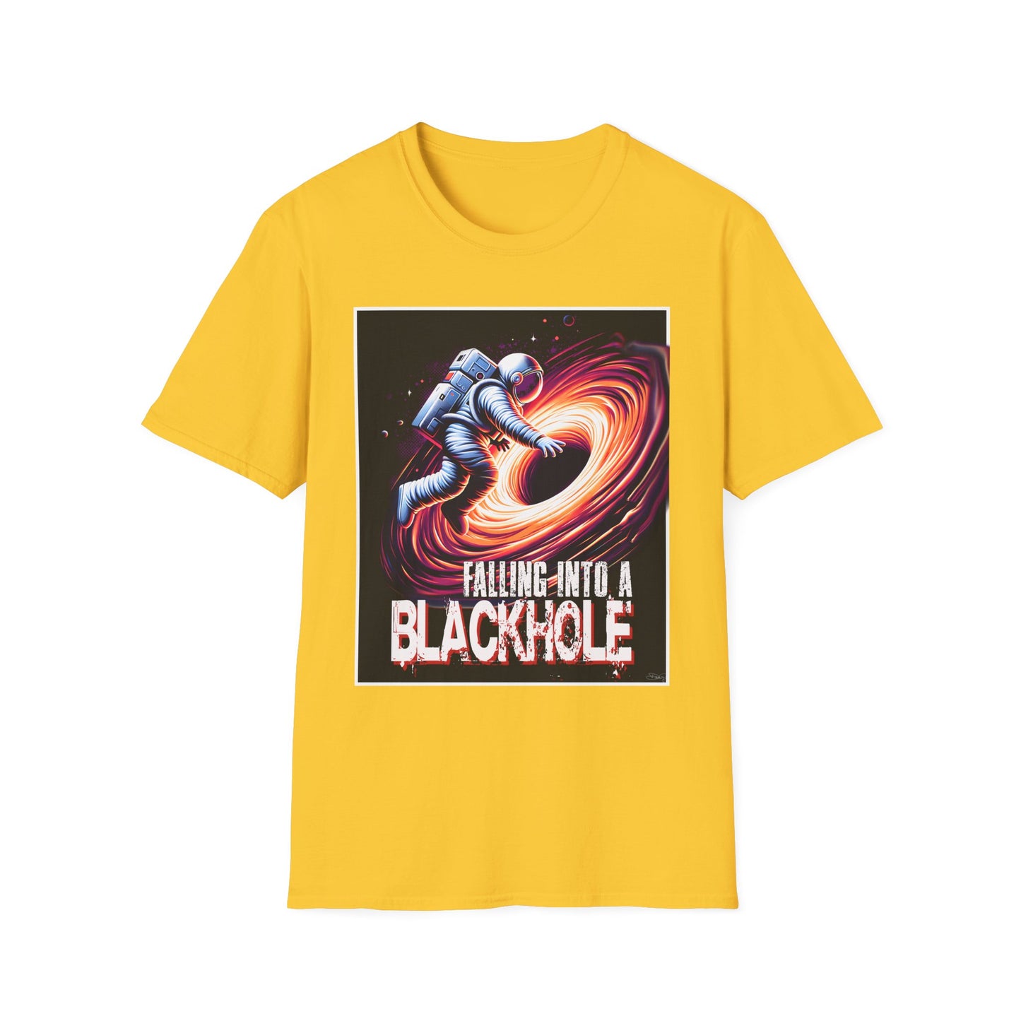 Falling Into a Blackhole Unisex Softstyle, T-Shirt, Space Lover Gift, Sci-Fi Tee, Astronomy Shirt, Creative Graphic T-Shirt, Gift Astronaut
